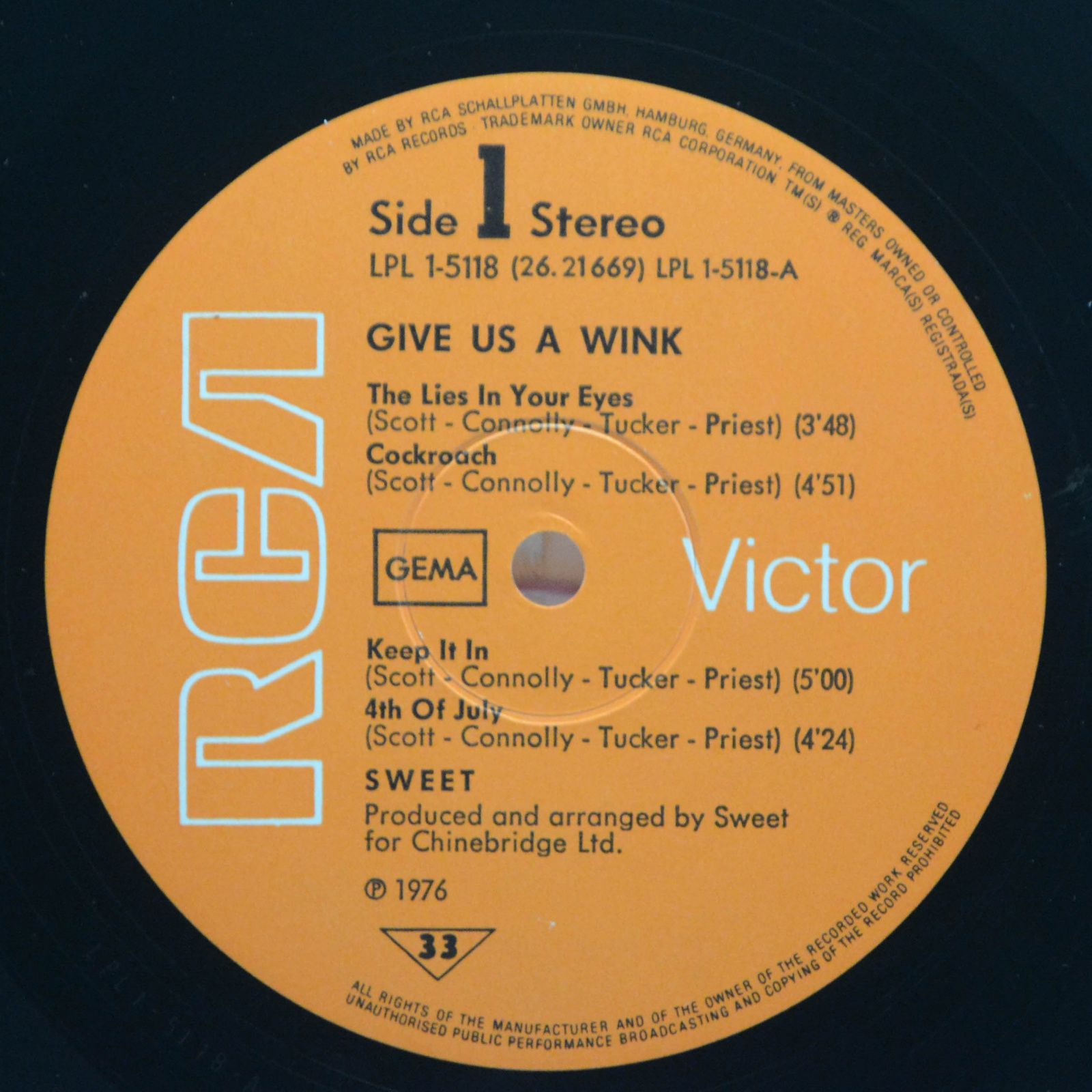 Sweet — Give Us A Wink, 1976