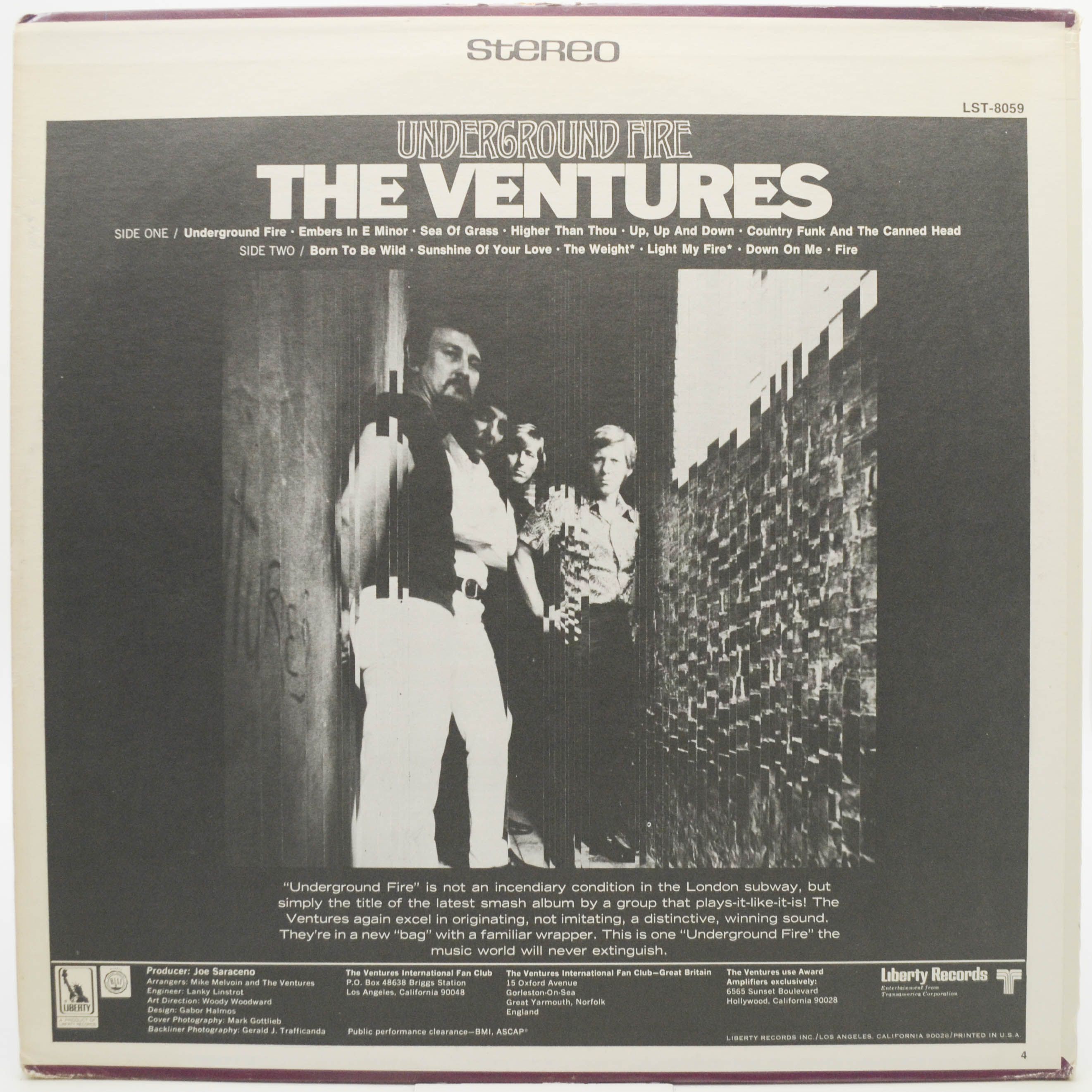 Ventures — Underground Fire (1-st, USA), 1969