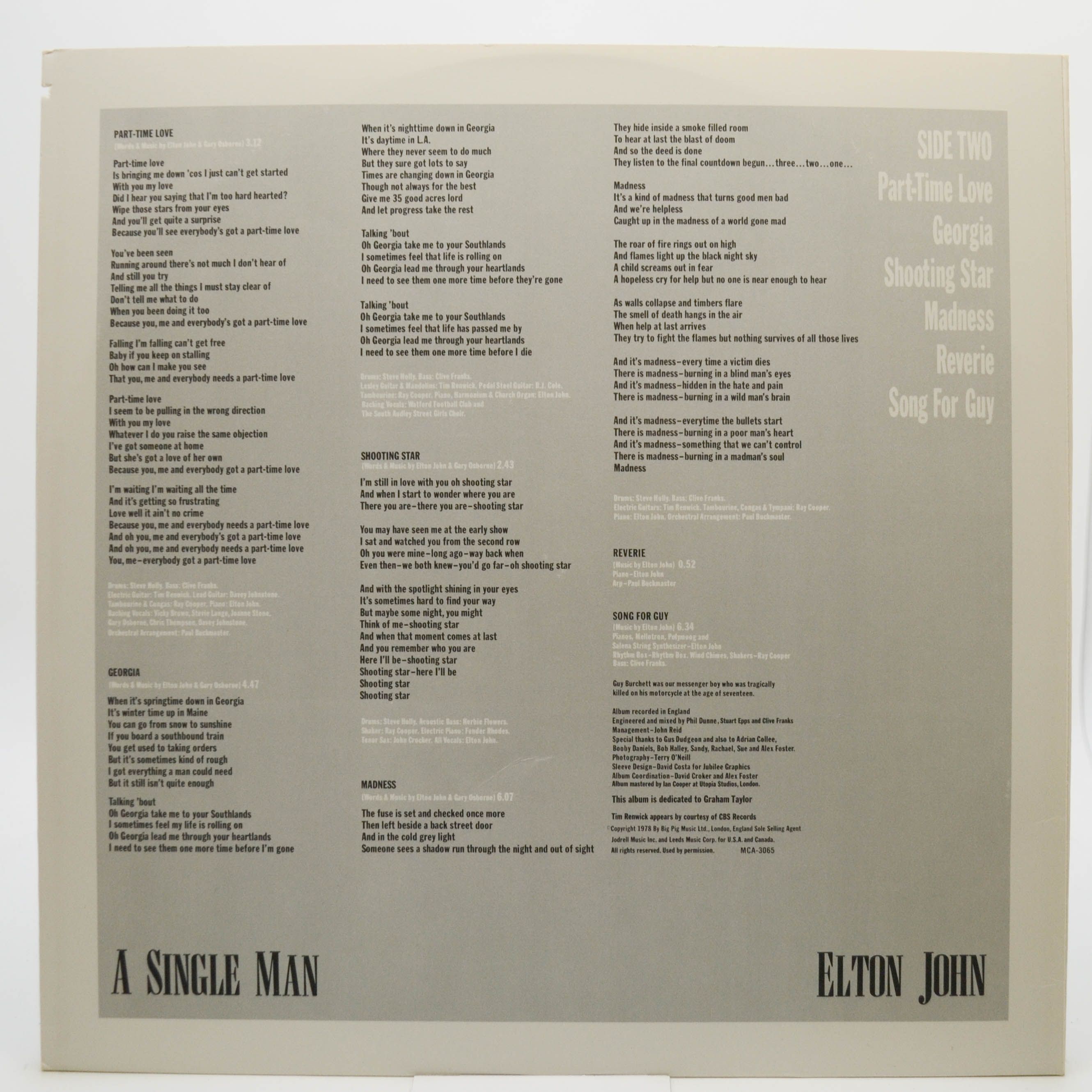 Elton John — A Single Man (USA), 1978