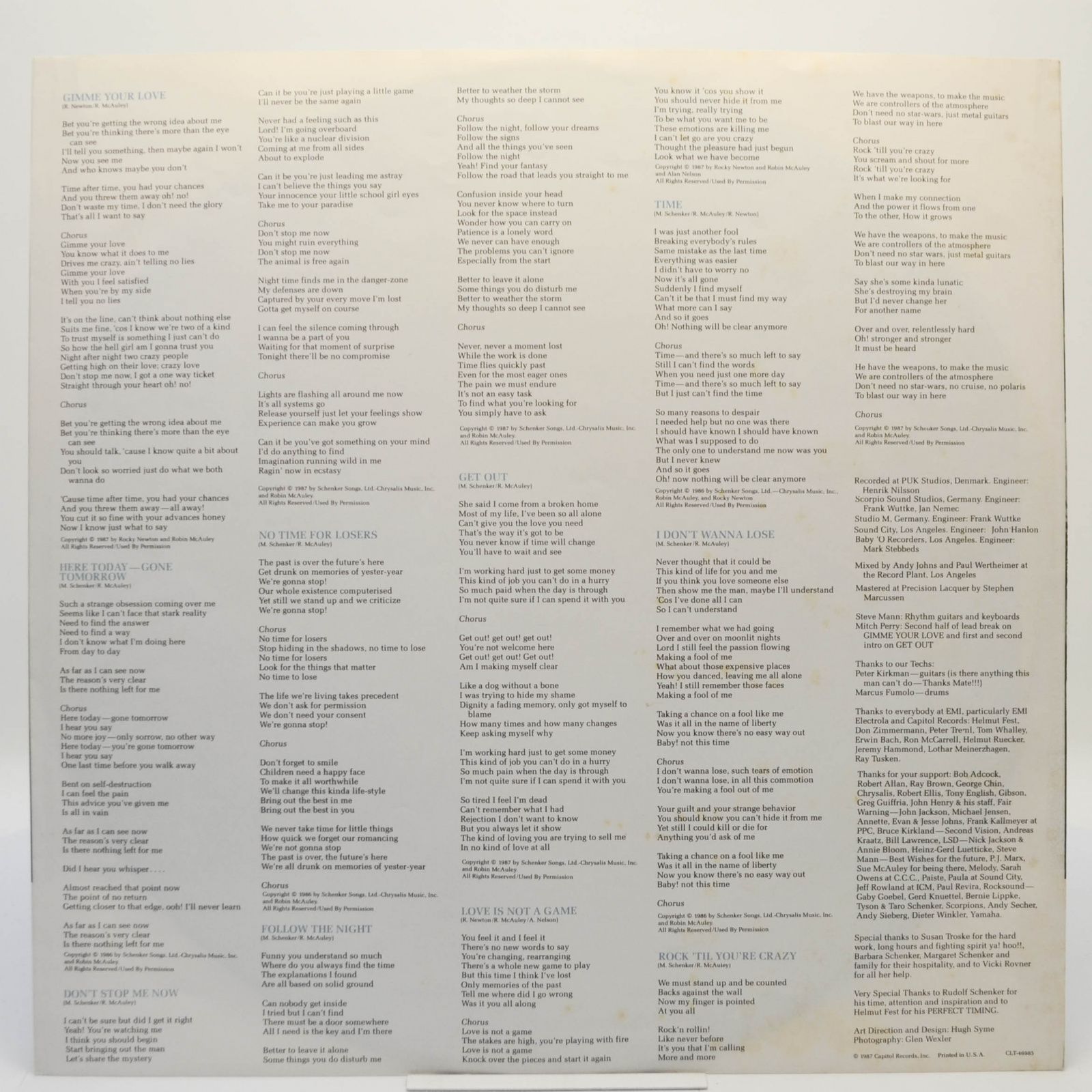 McAuley Schenker Group — Perfect Timing, 1987