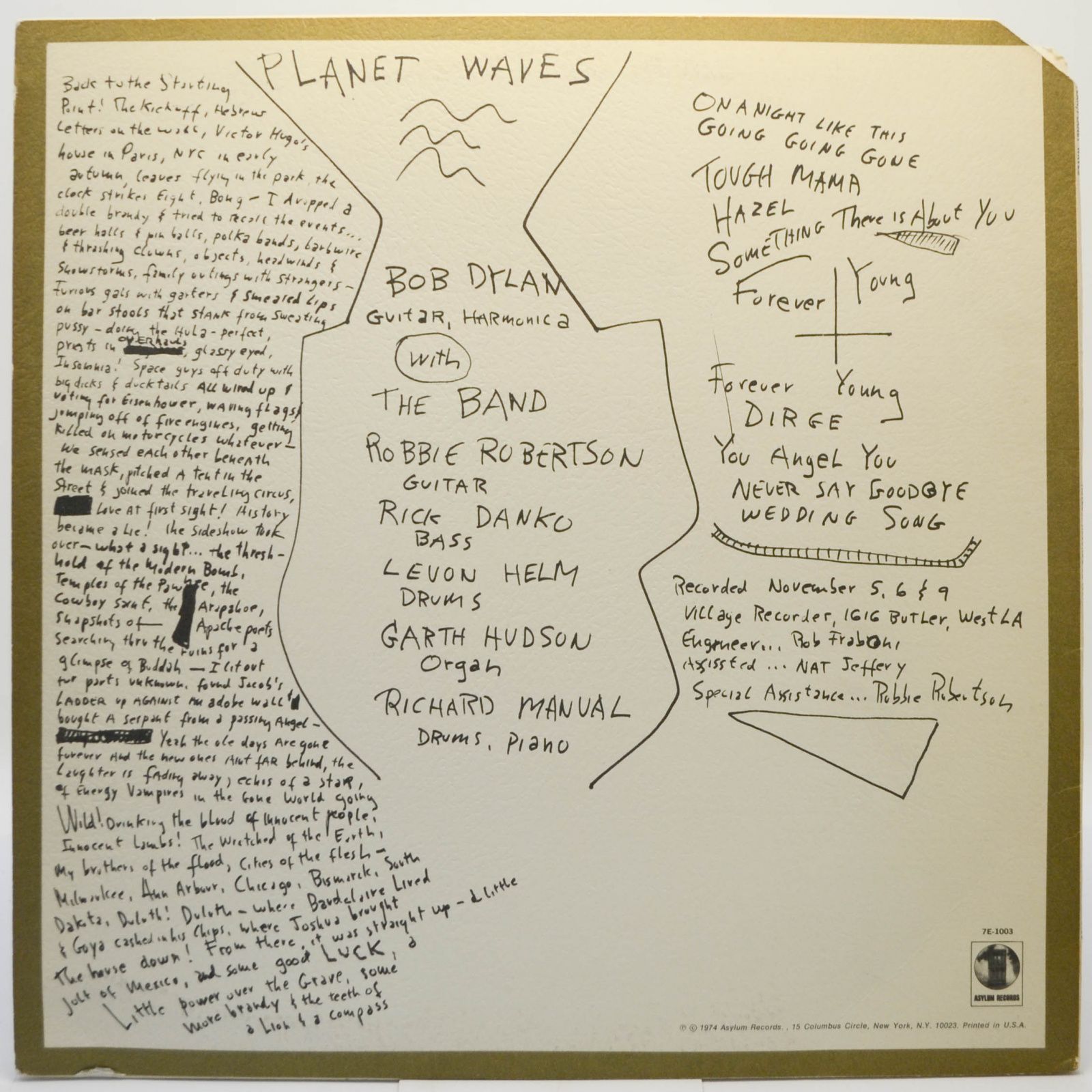 Bob Dylan — Planet Waves (USA), 1974