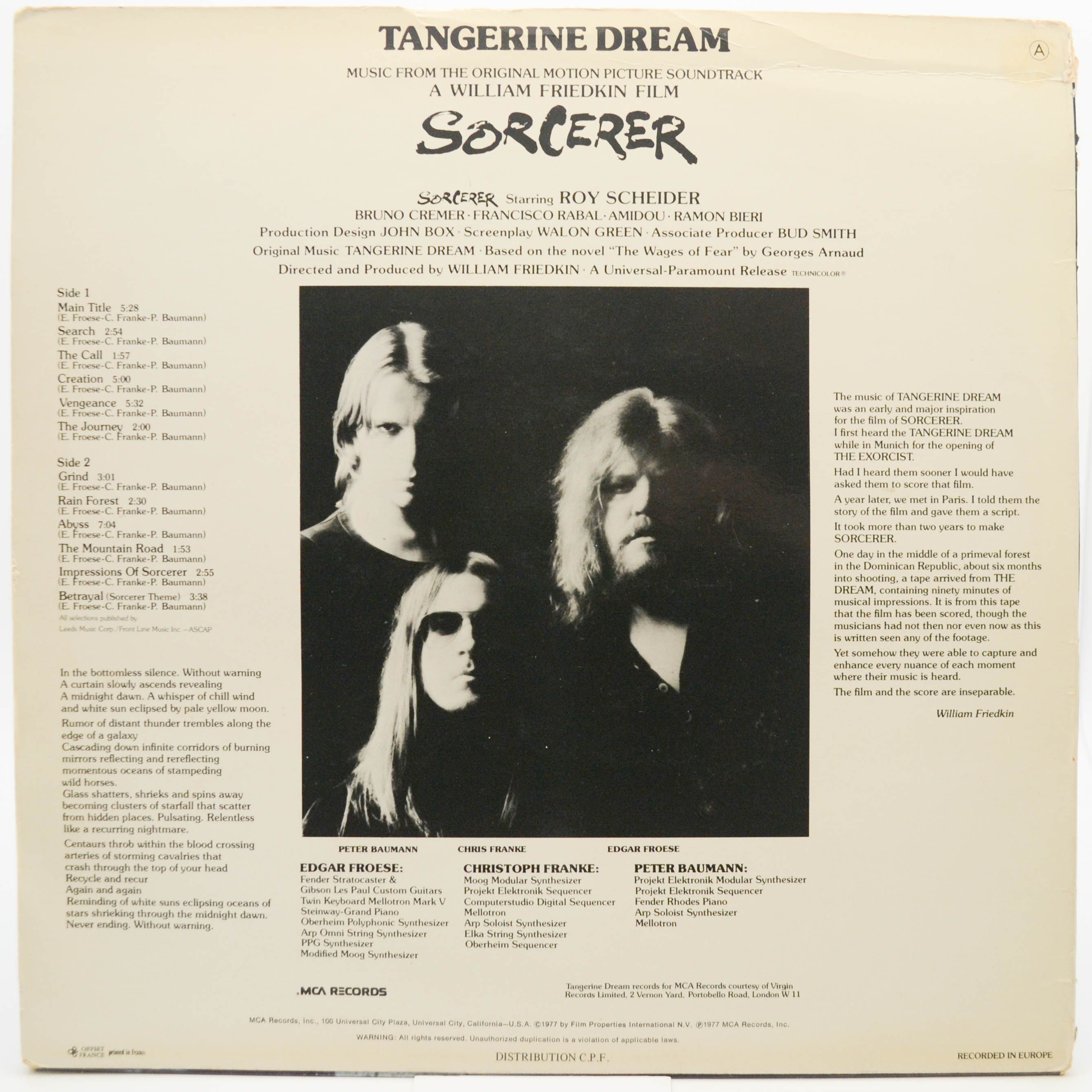 Tangerine Dream — Sorcerer, 1977