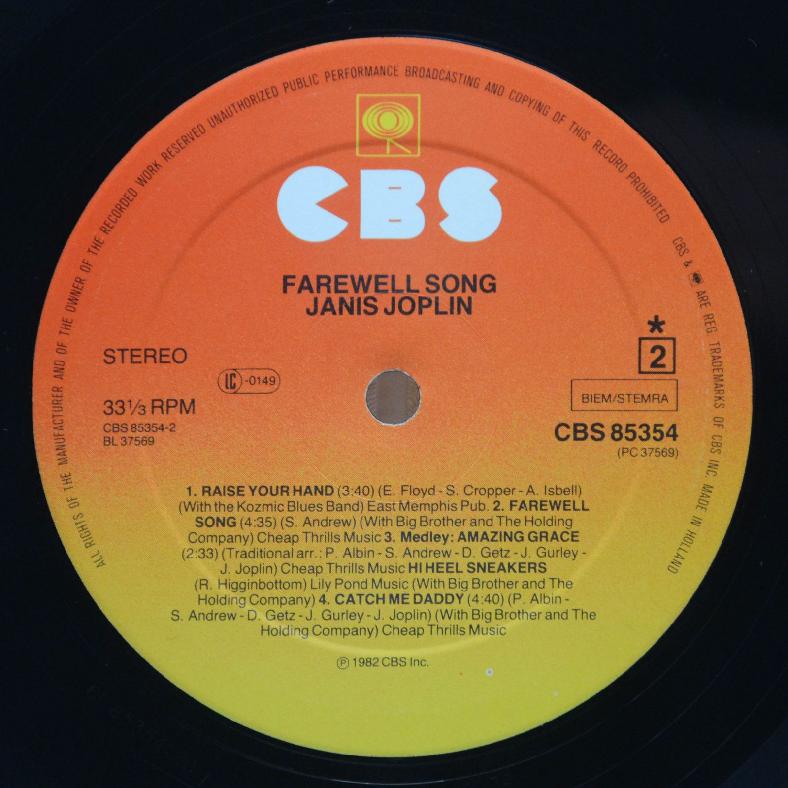 Janis Joplin — Farewell Song, 1982