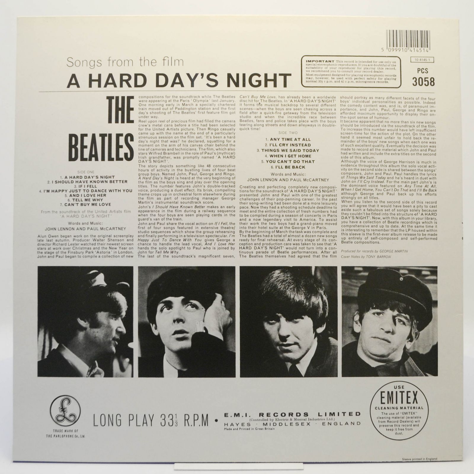 Beatles — A Hard Day's Night (UK), 1964