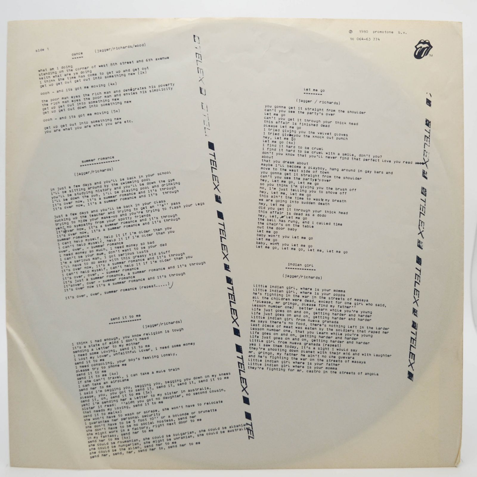 Rolling Stones — Emotional Rescue (poster), 1980