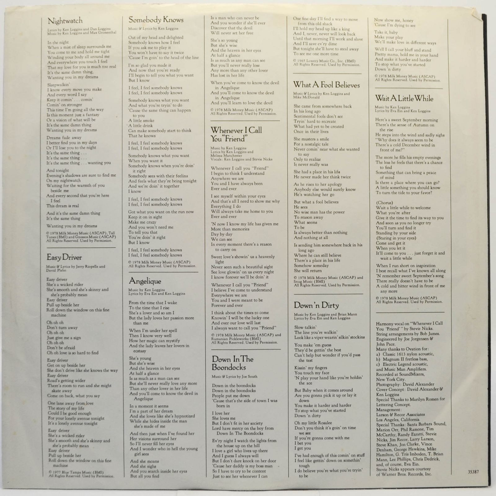 Kenny Loggins — Nightwatch, 1978