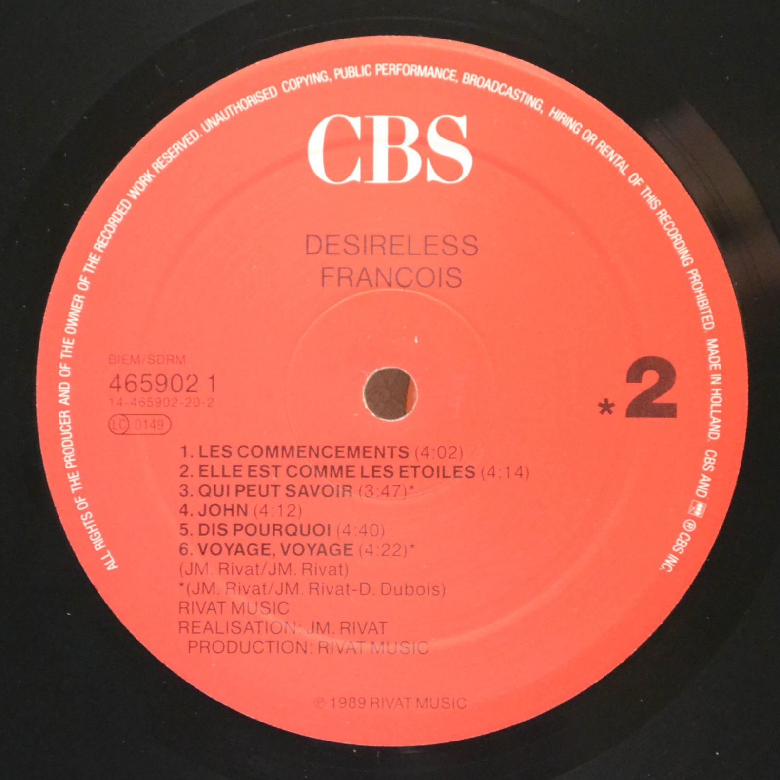 Desireless — François, 1989