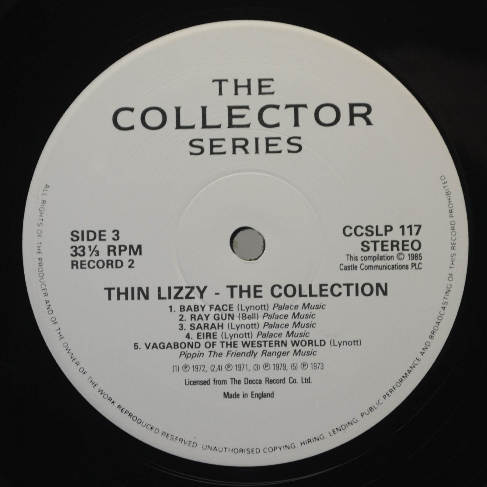 Thin Lizzy — The Collection (2LP, UK), 1985