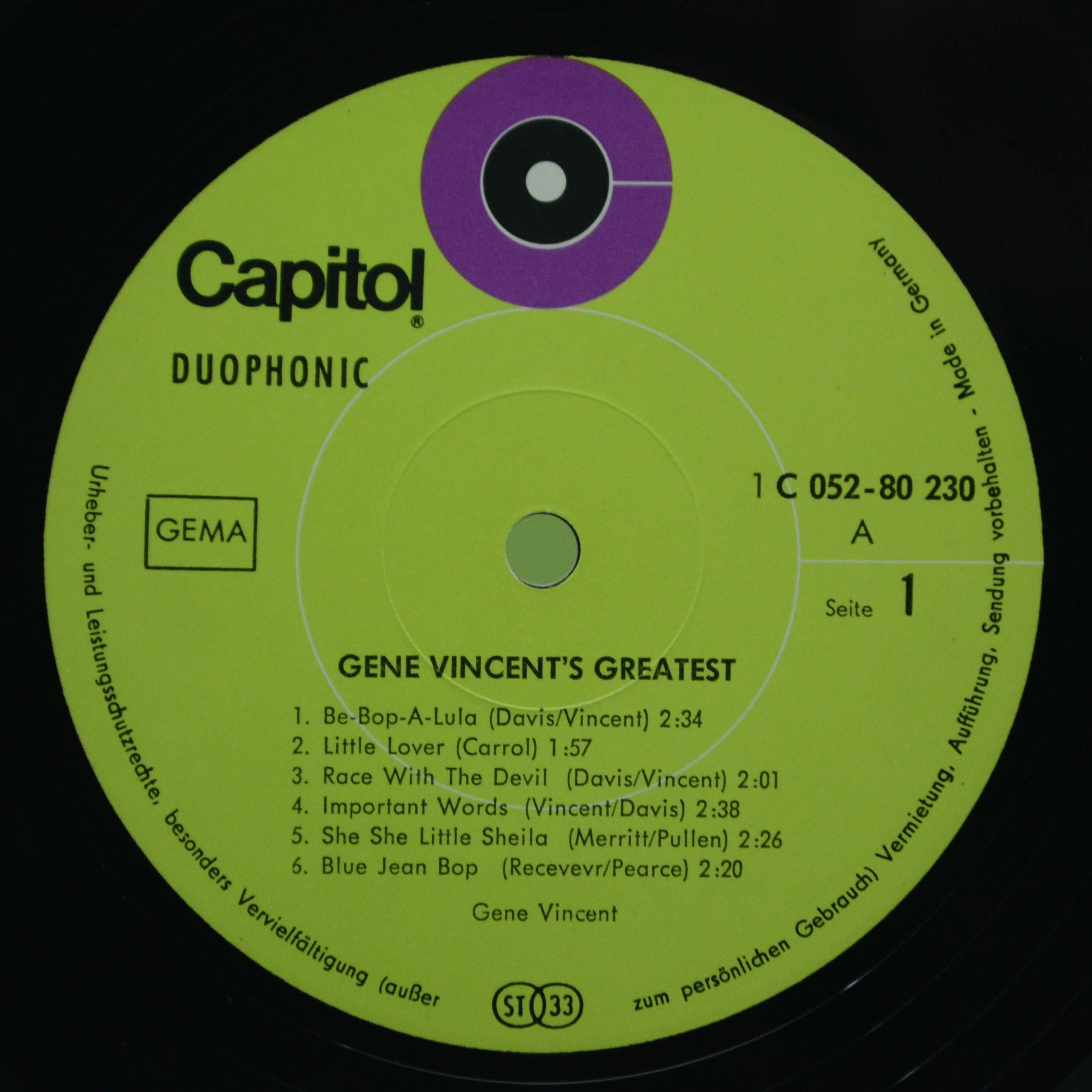 Gene Vincent — Gene Vincent's Greatest!, 1969