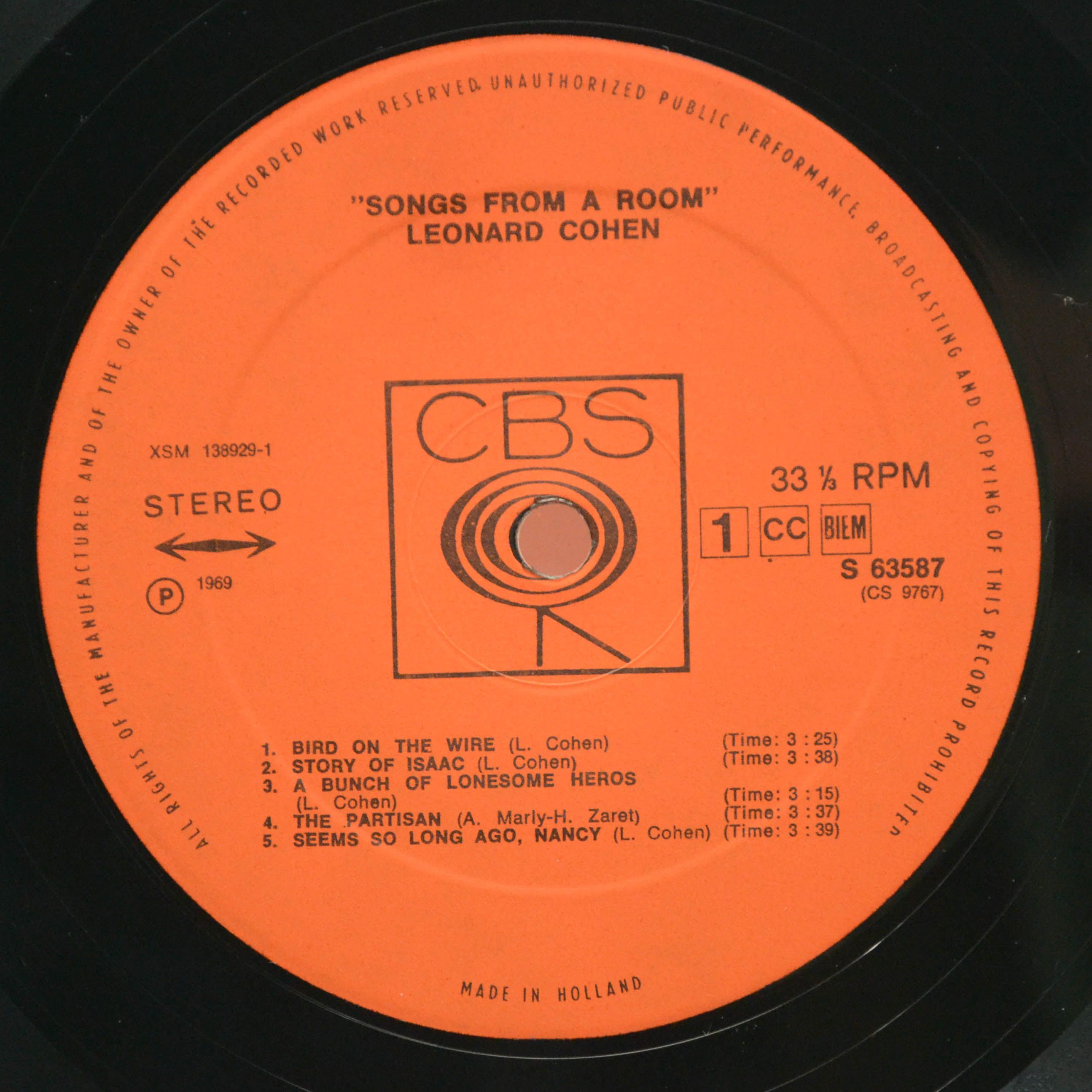 Leonard Cohen — Songs From A Room, 1969