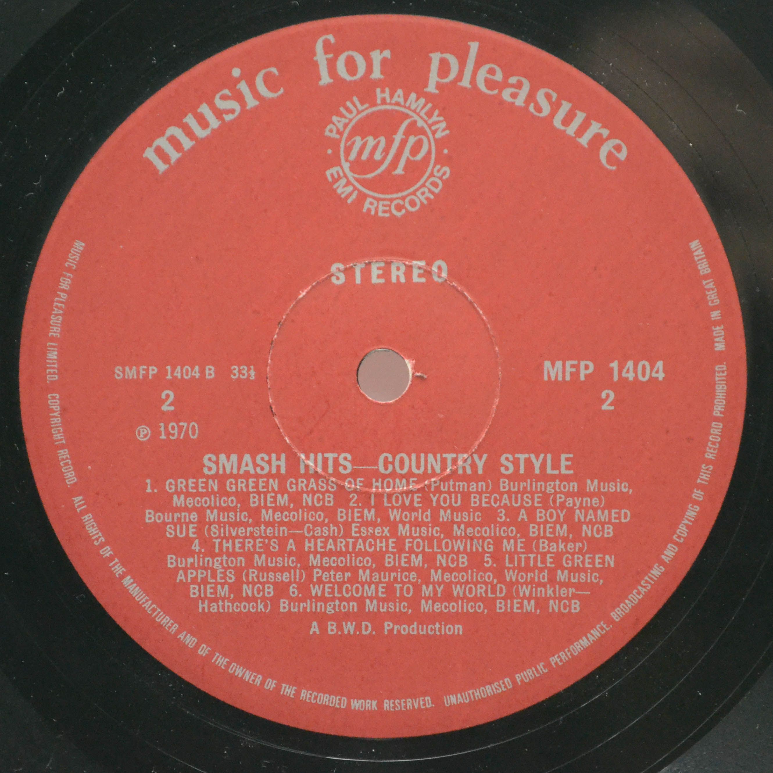 Unknown Artist — Smash Hits - Country Style (UK), 1970