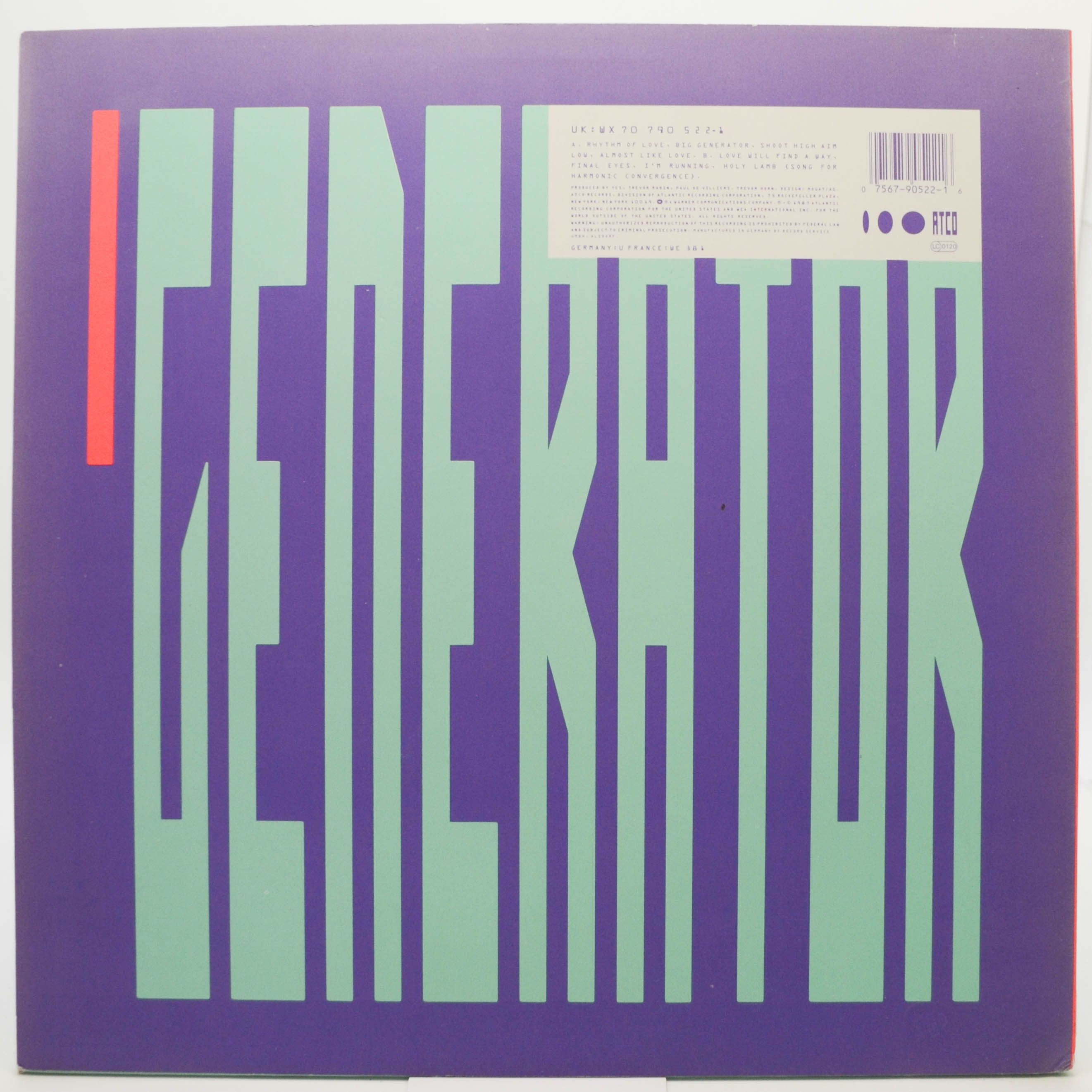 Yes — Big Generator, 1987