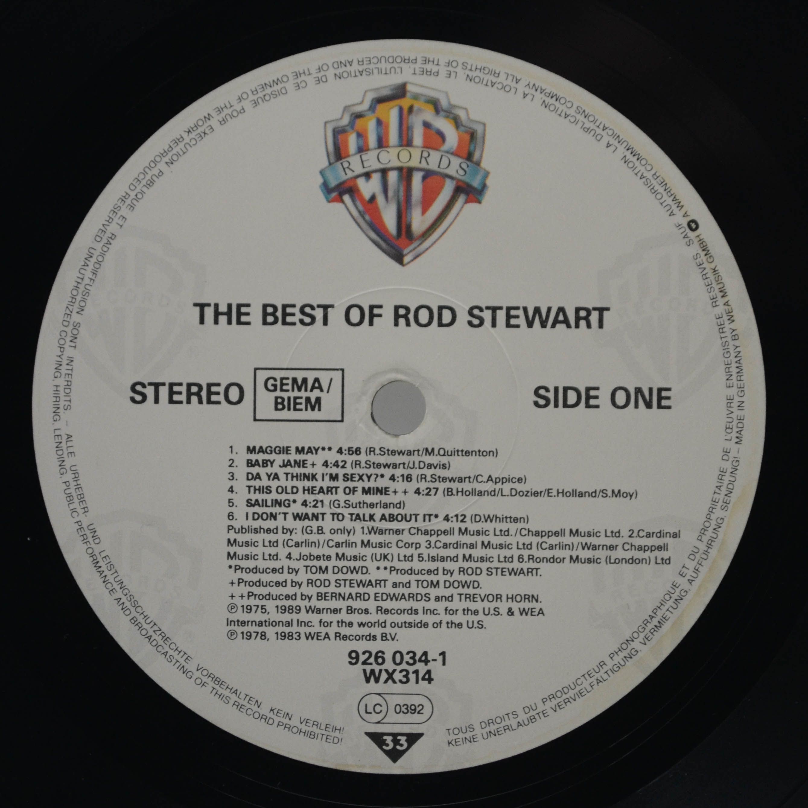 Rod Stewart — The Best Of Rod Stewart, 1989