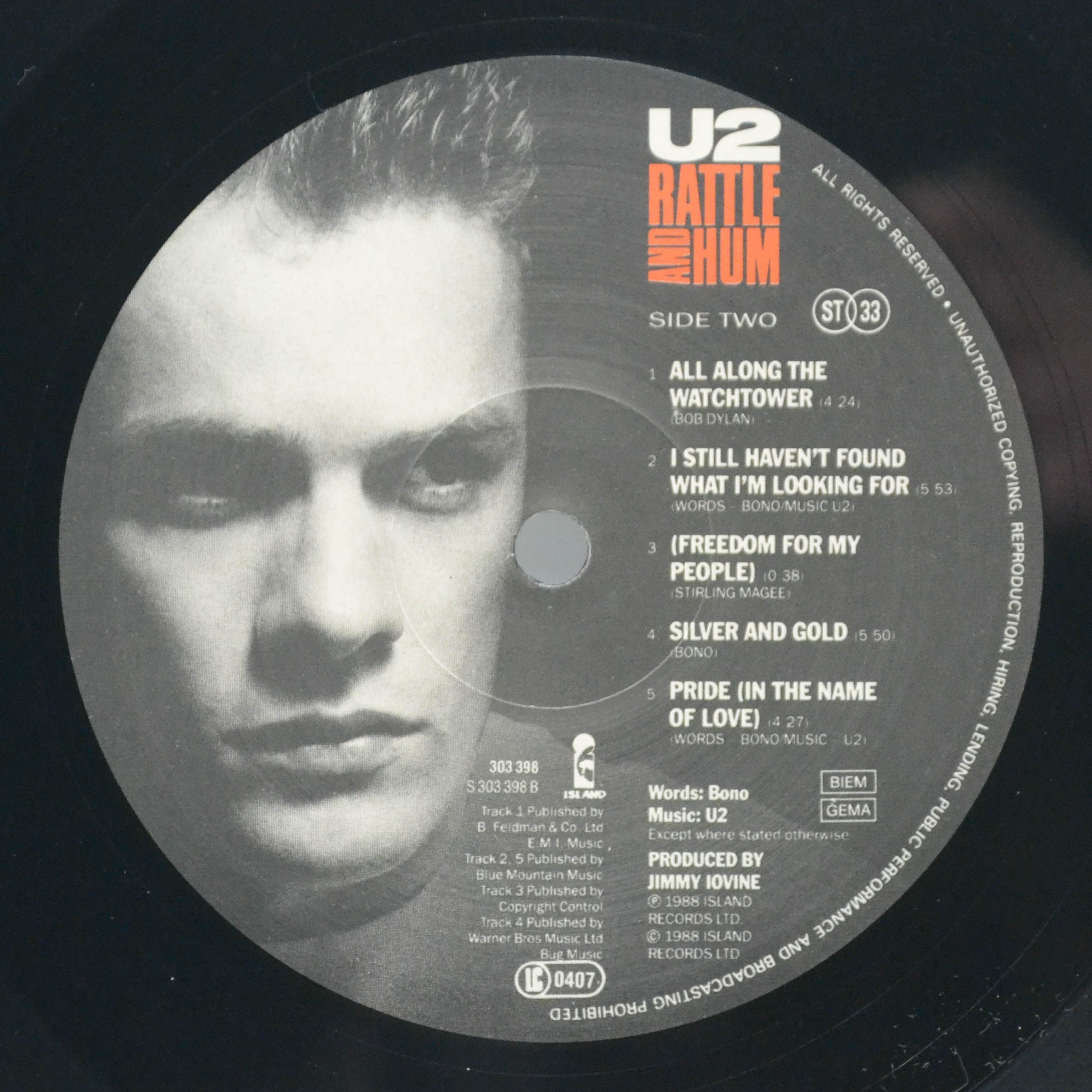 U2 — Rattle And Hum (2LP), 1988