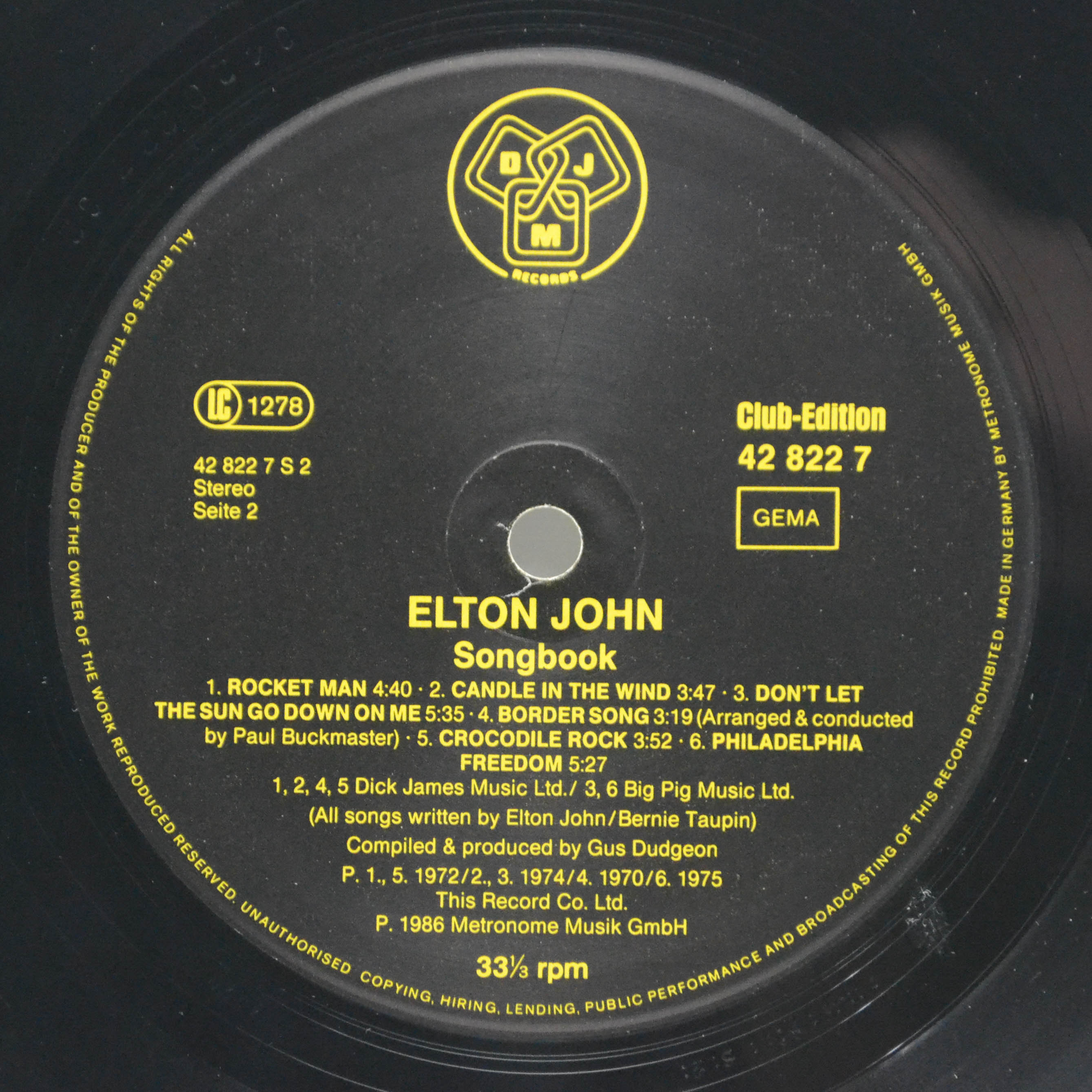 Elton John — Songbook, 1986