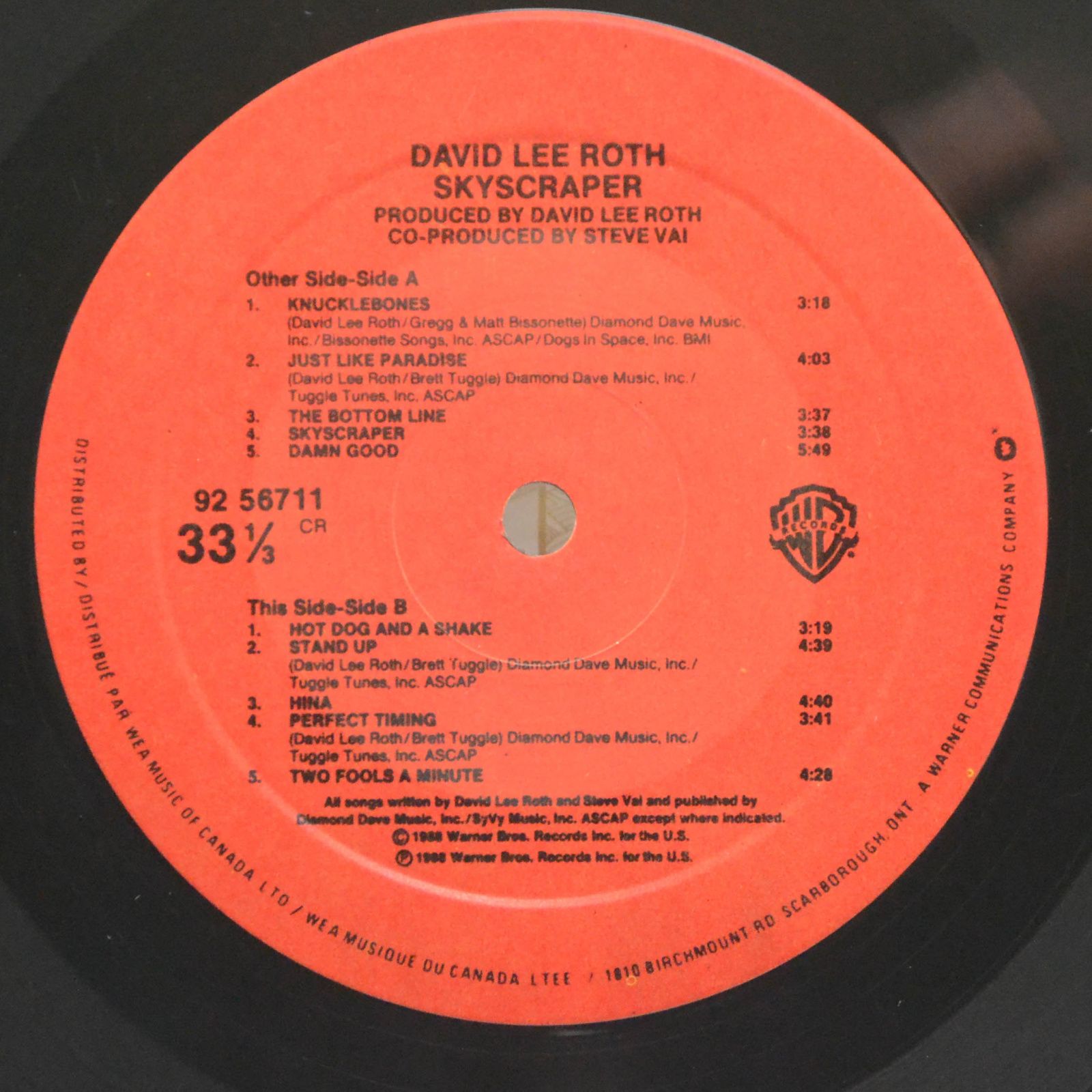 David Lee Roth — Skyscraper, 1988