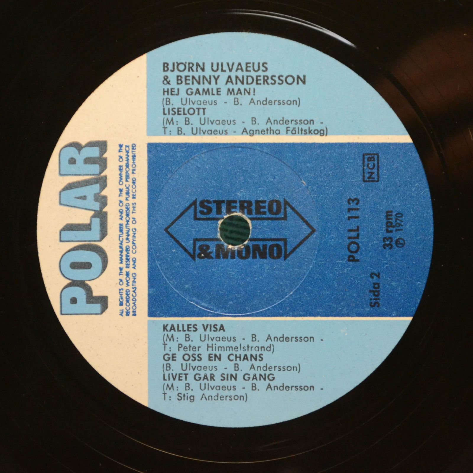 Björn Ulvaeus & Benny Andersson — "Lycka" (Sweden), 1970