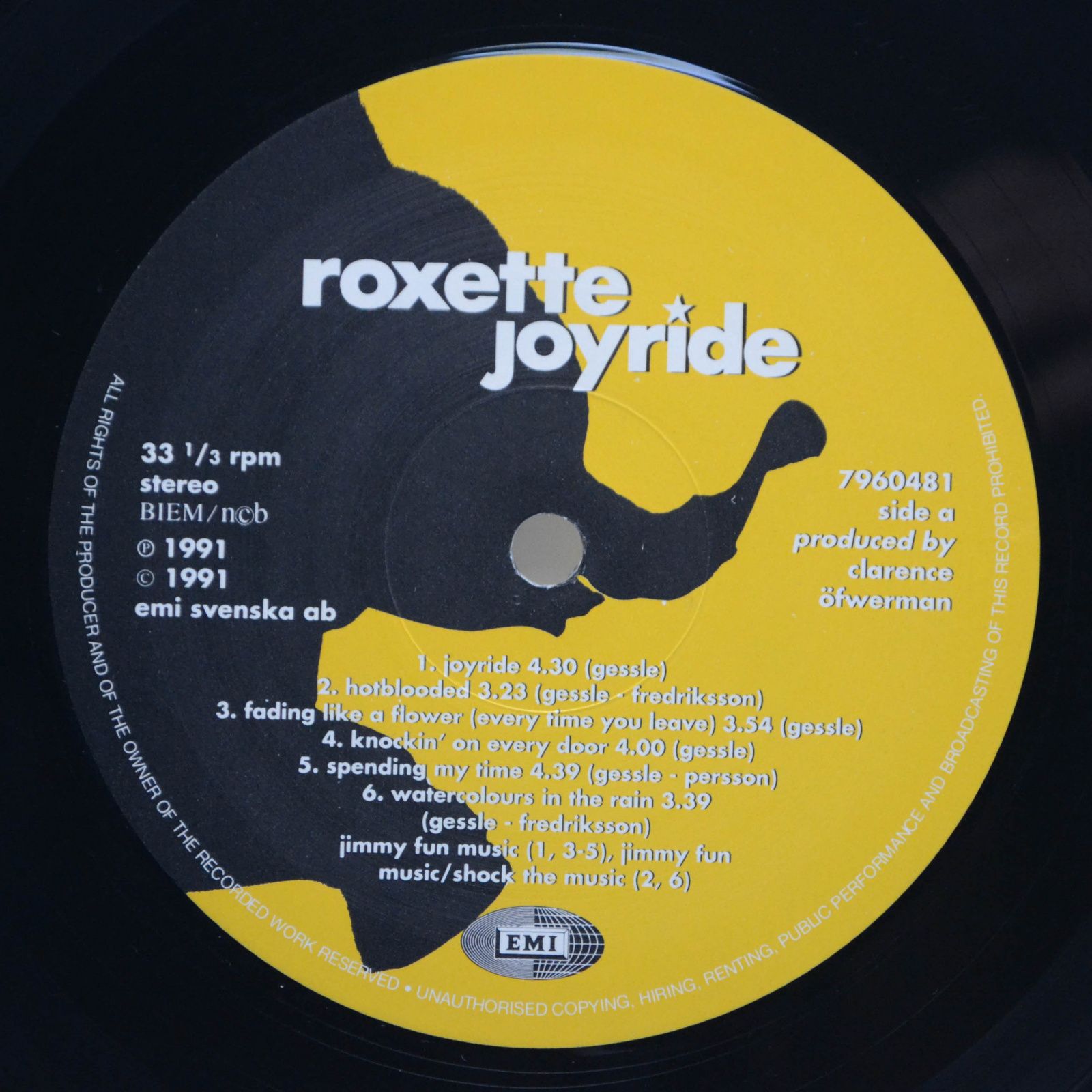 Roxette — Joyride (Sweden), 1991