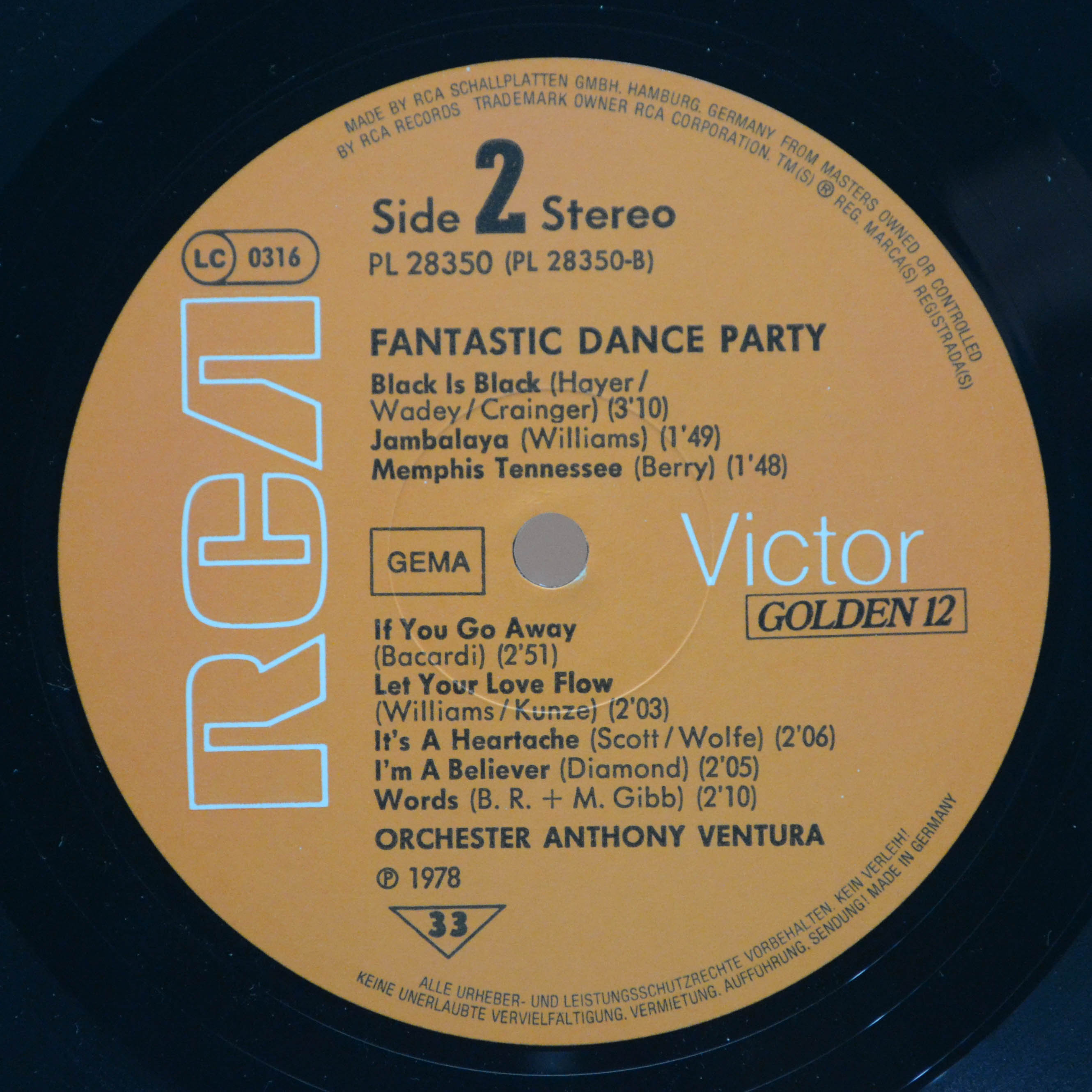 Orchester Anthony Ventura — Fantastic Dance Party, 1979