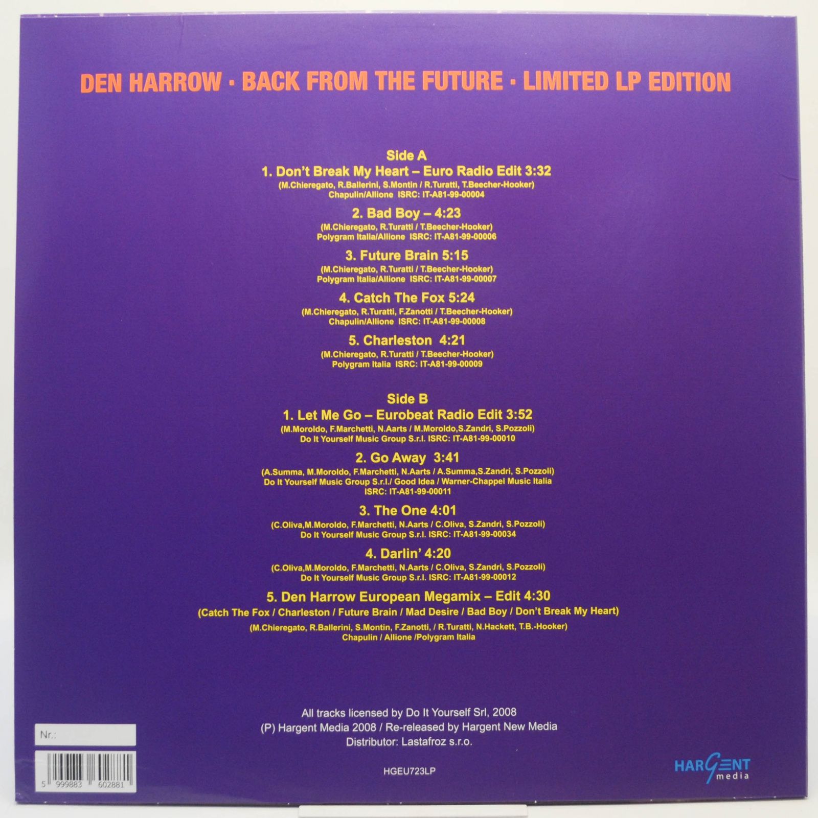 Den Harrow — Back From The Future, 1999