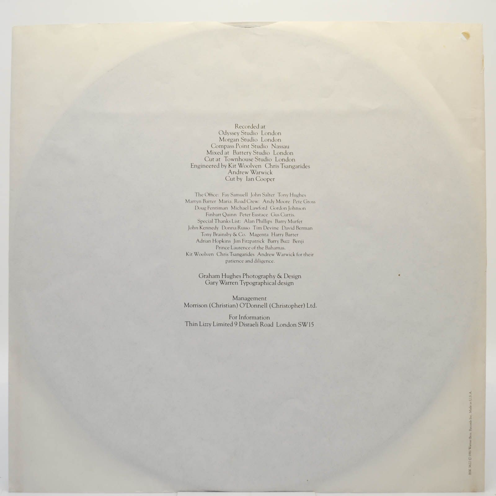 Thin Lizzy — Renegade (USA), 1981