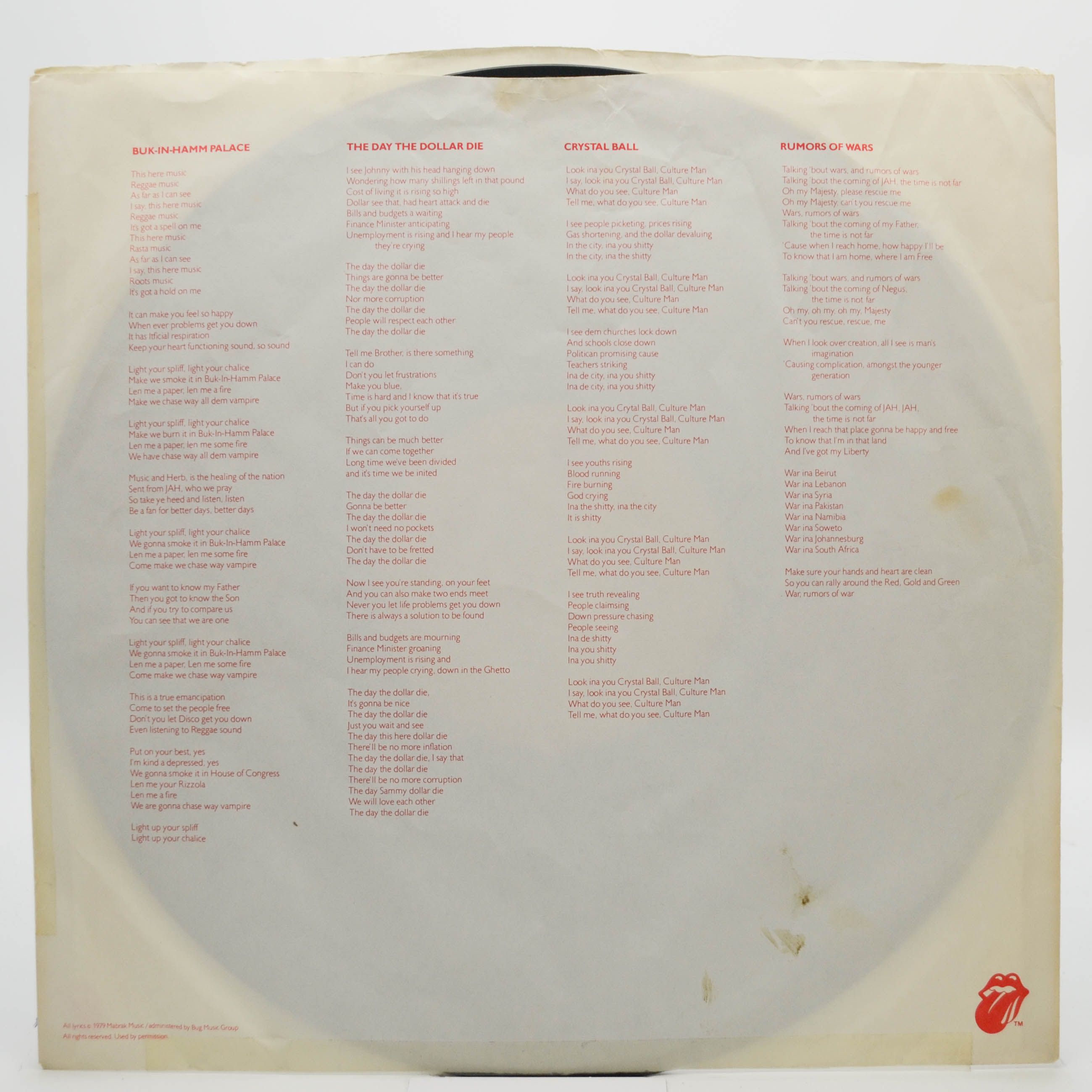 Peter Tosh — Mystic Man (1-st, USA), 1979