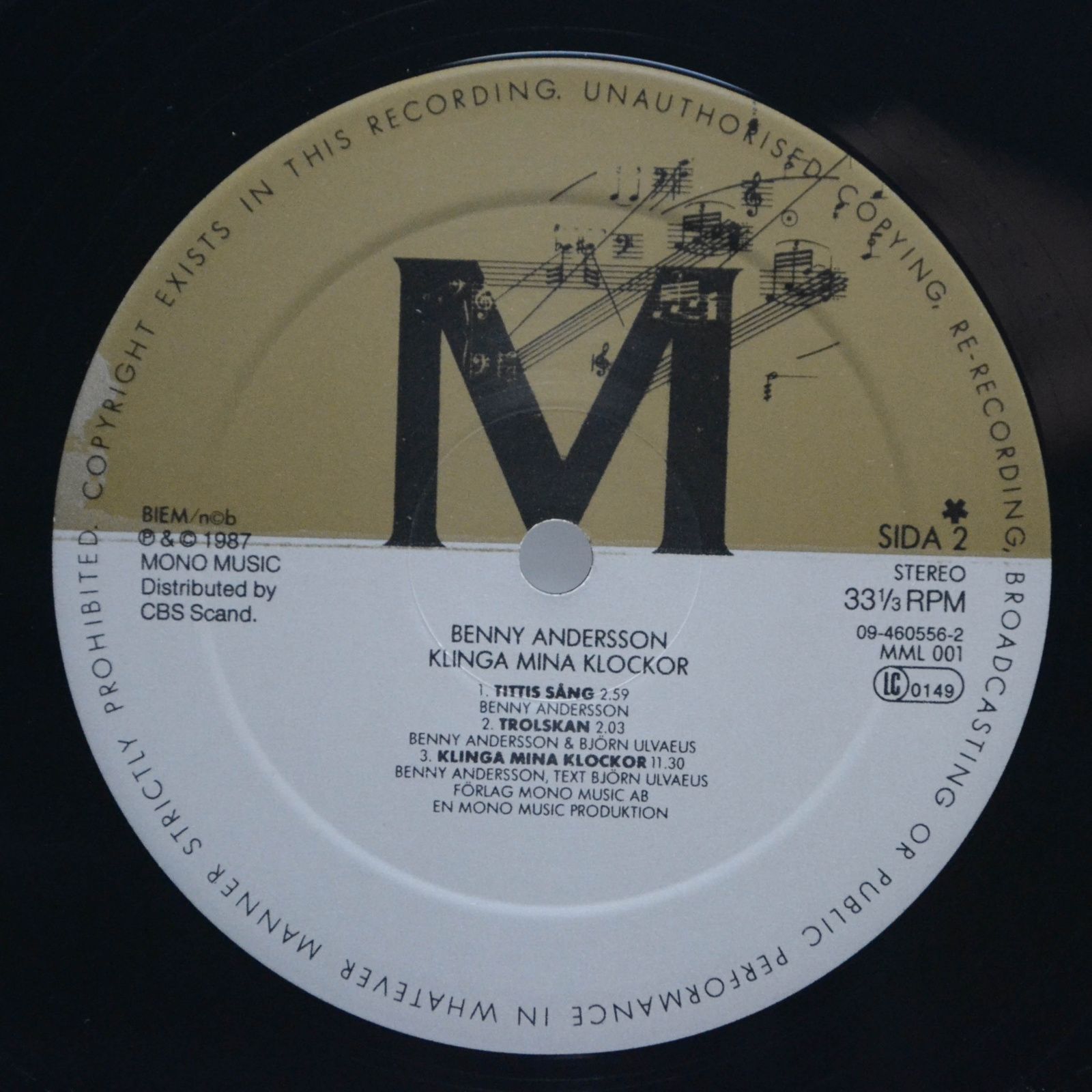 Benny Andersson — Klinga Mina Klockor, 1987