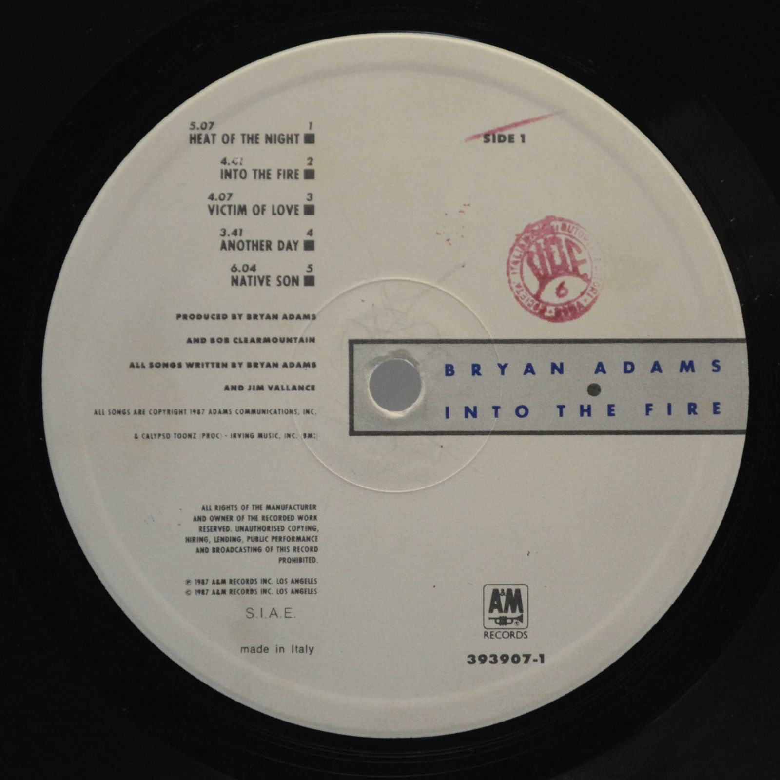 Bryan Adams — Into The Fire, 1987