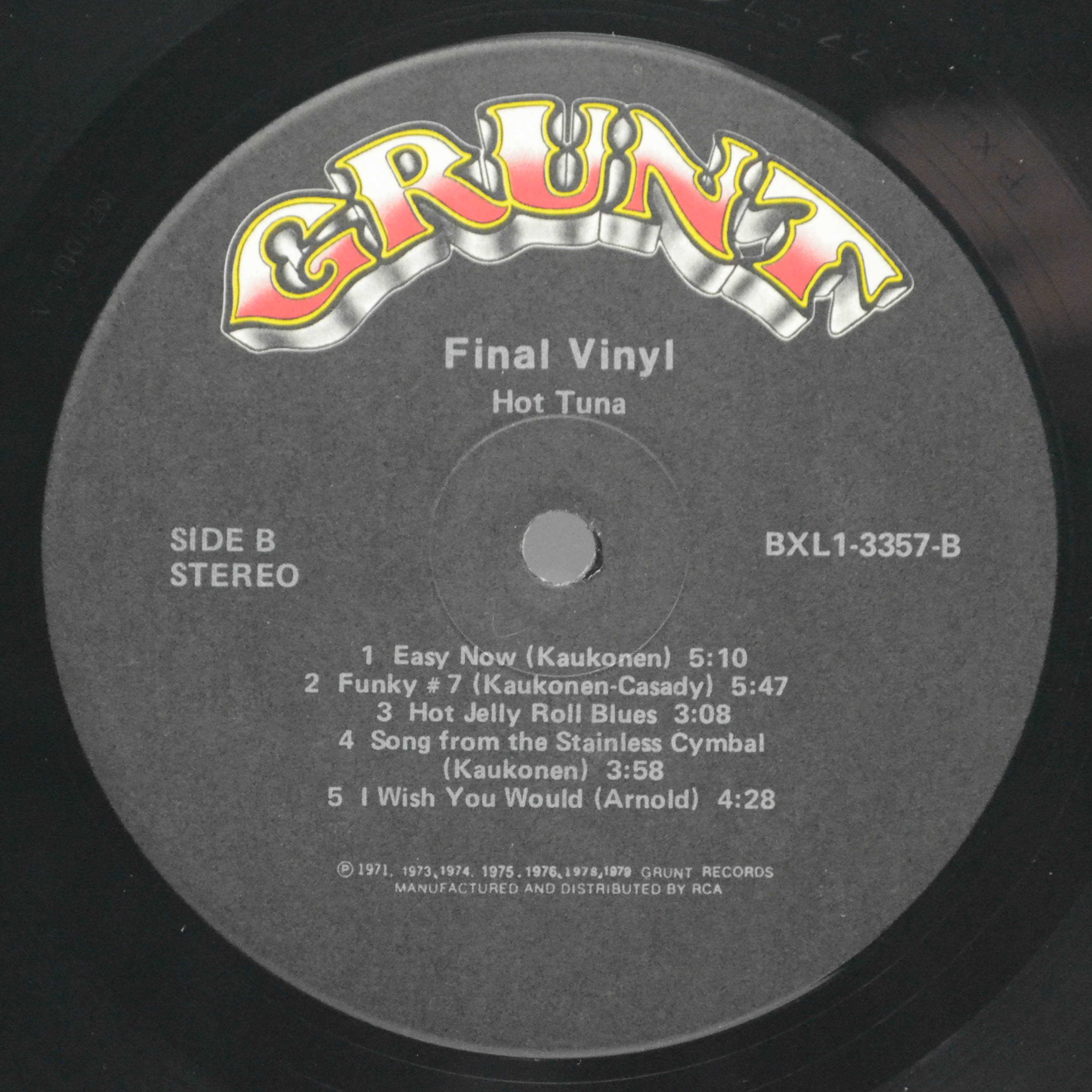Hot Tuna — Final Vinyl (1-st, USA), 1979