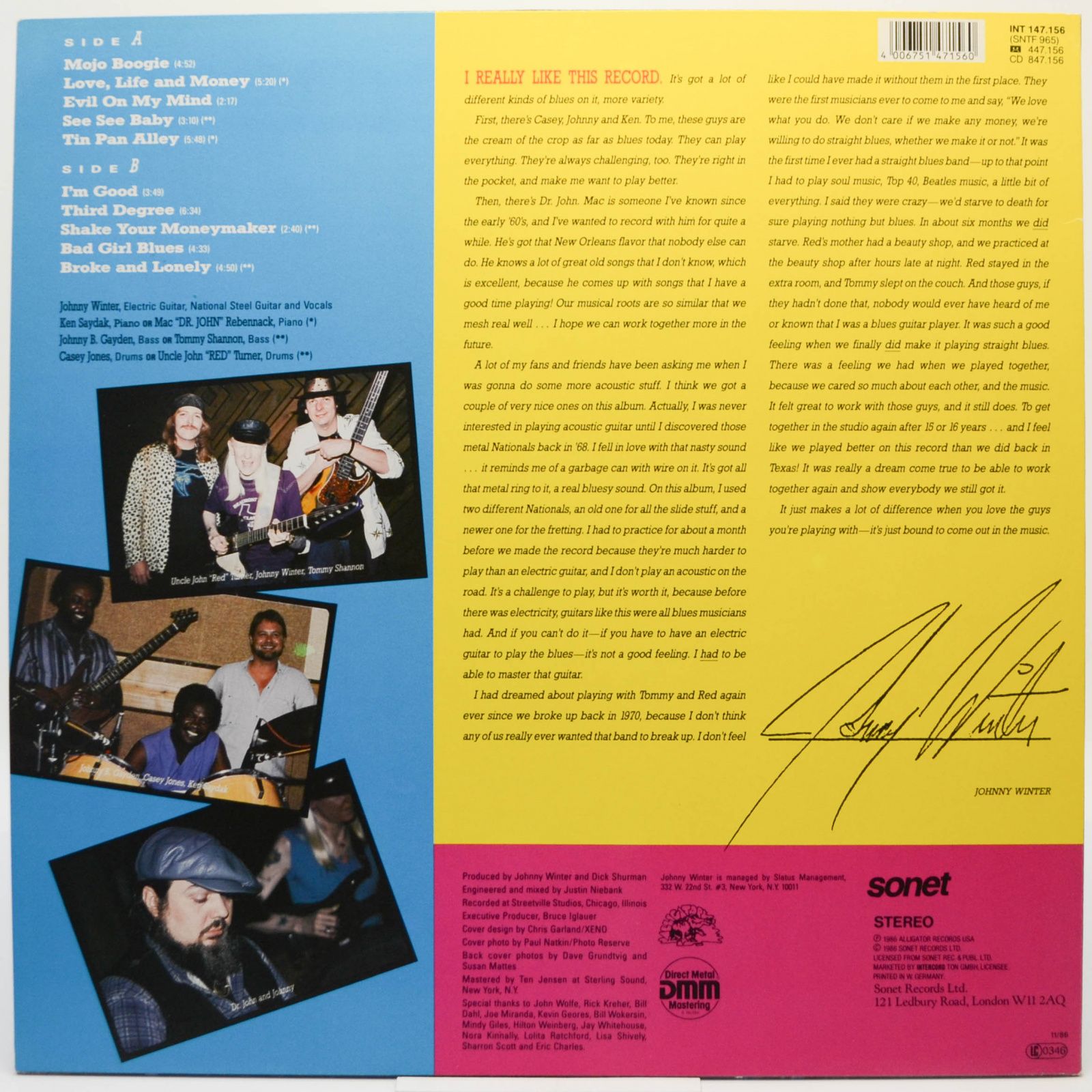 Johnny Winter — 3rd Degree, 1986