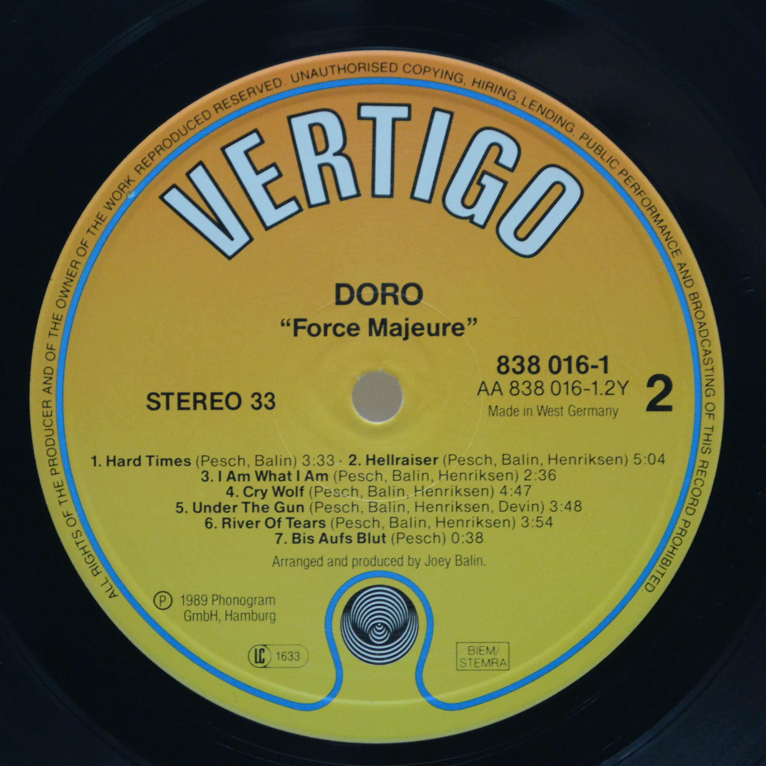 Doro — Force Majeure, 1989