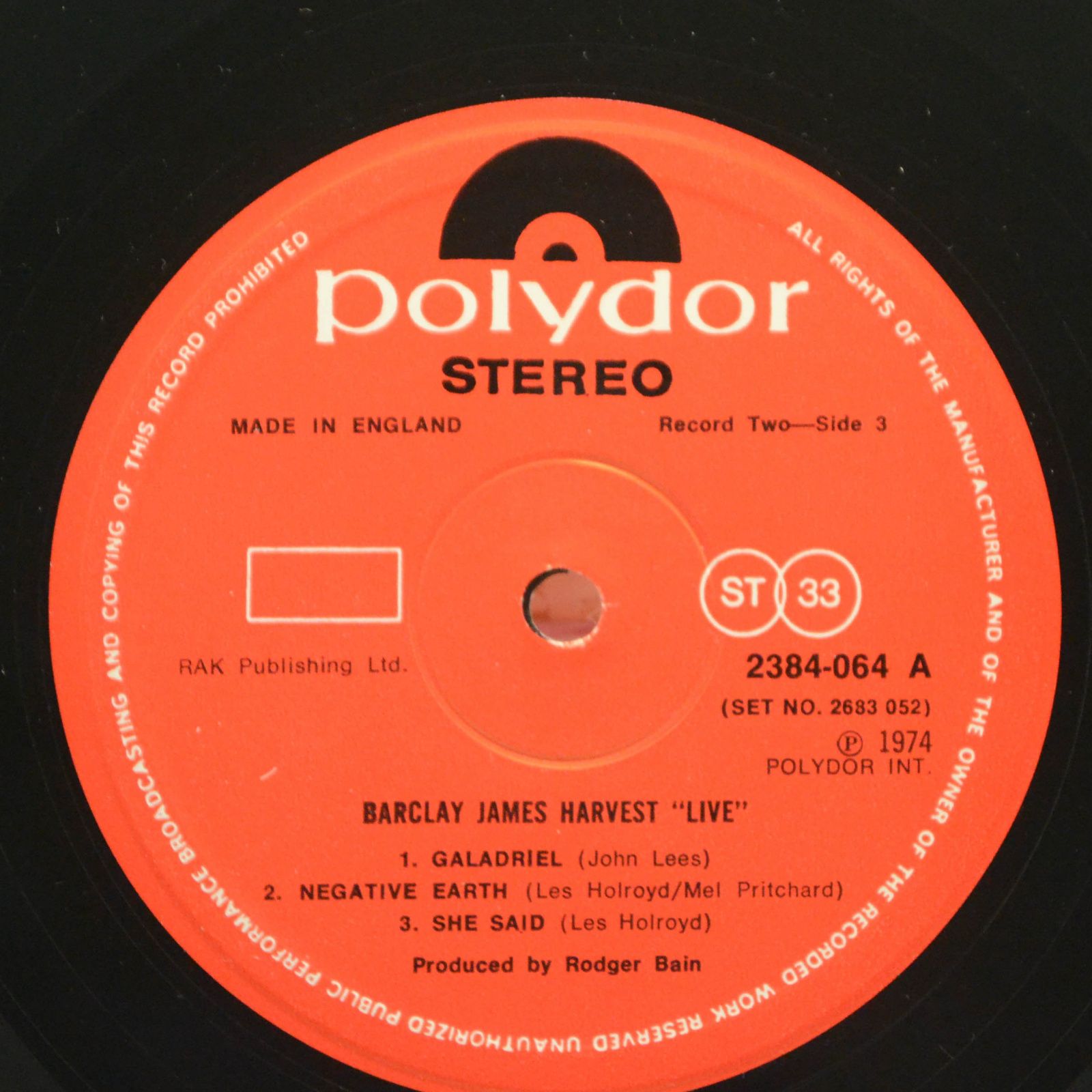 Barclay James Harvest — Live (2LP, UK), 1974