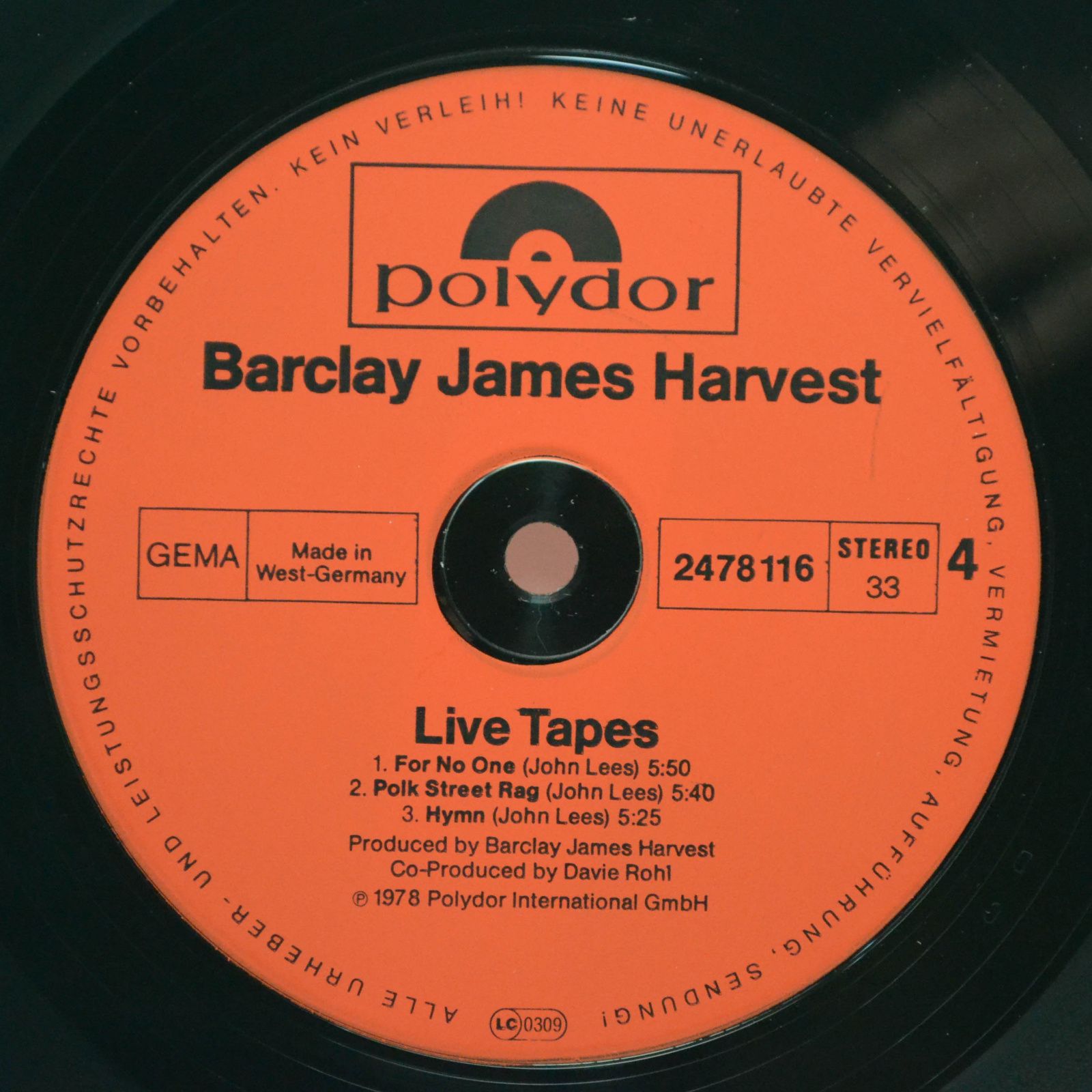 Barclay James Harvest — Live Tapes (2LP), 1978