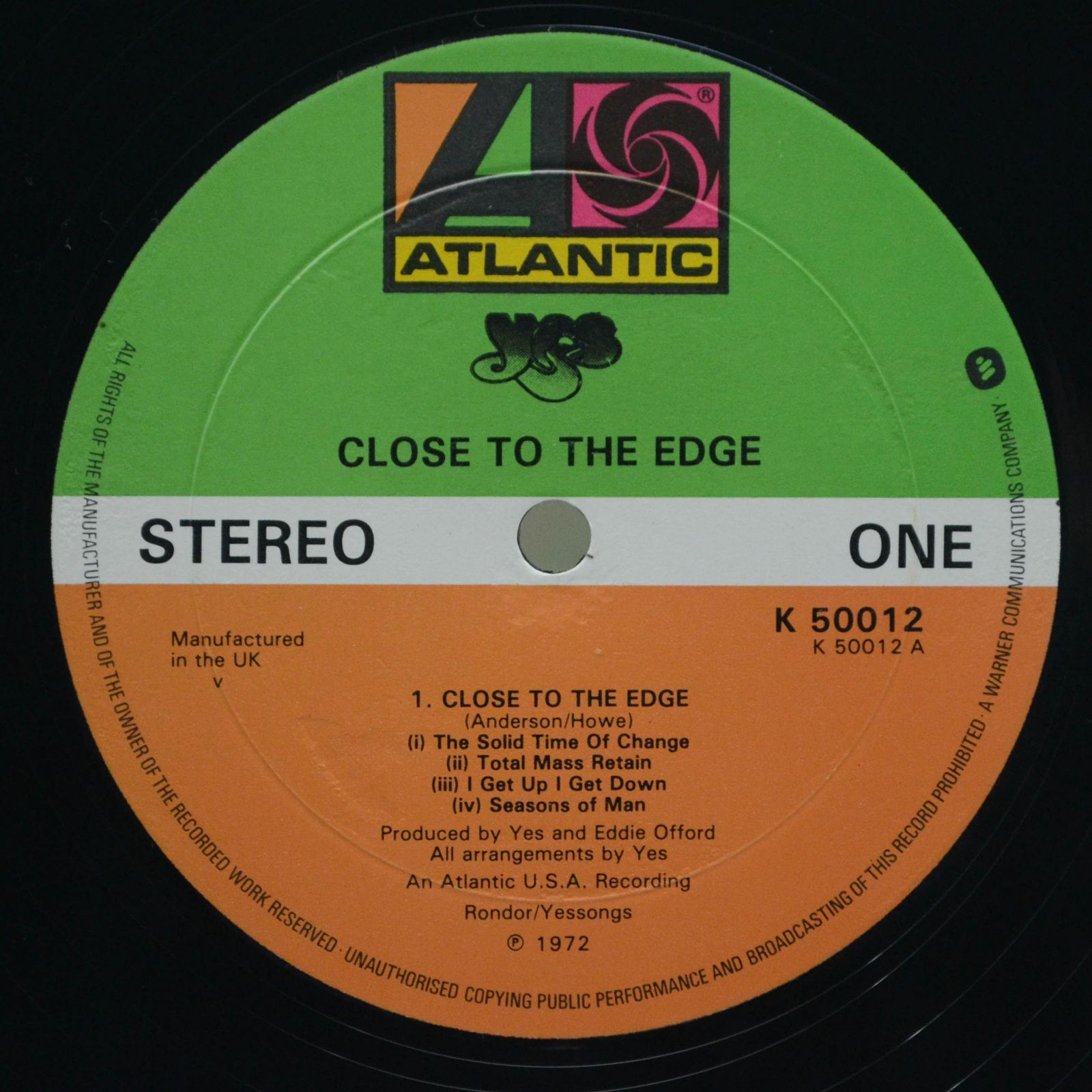 Yes — Close To The Edge (UK), 1972