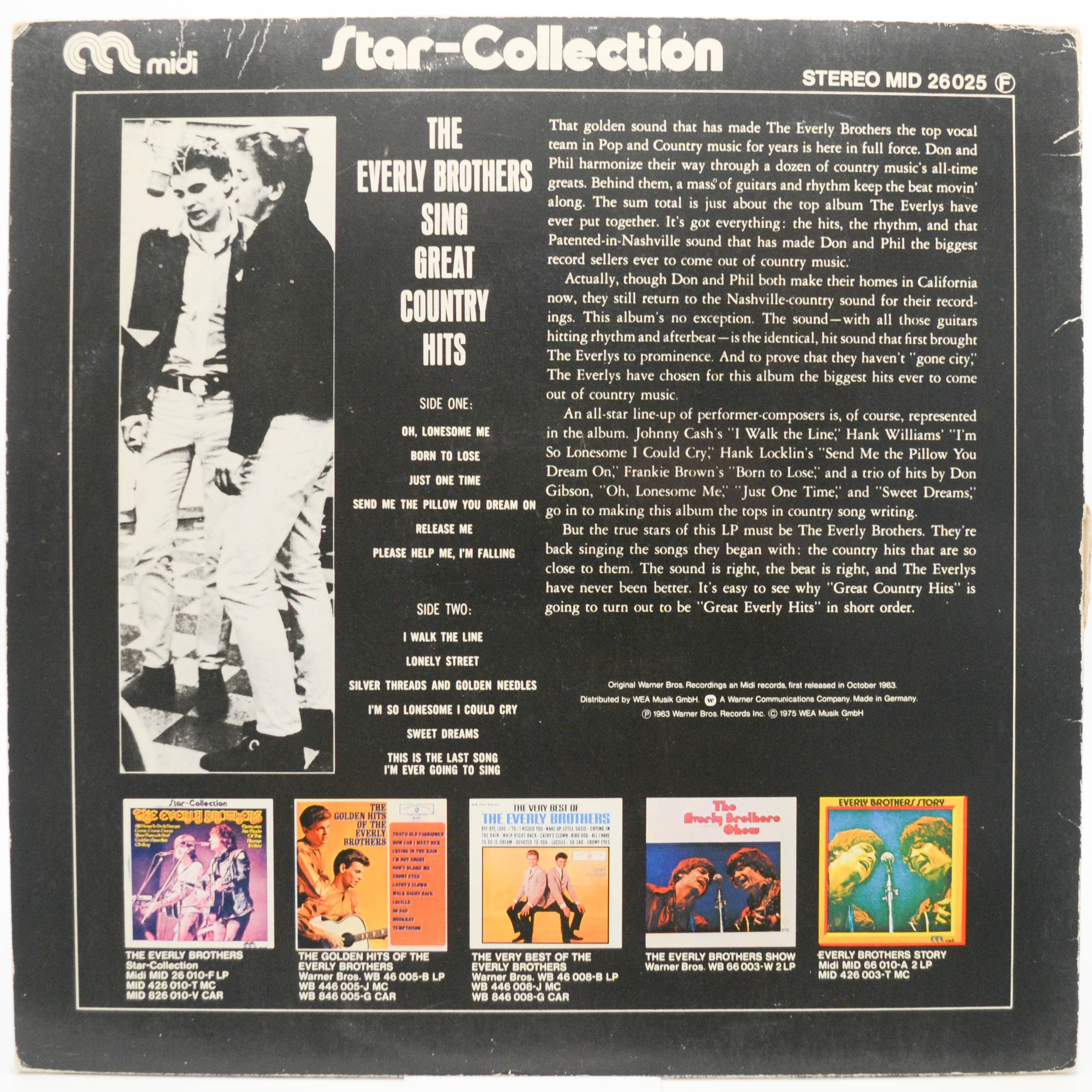 Everly Brothers — Sing Great Country Hits, 1975