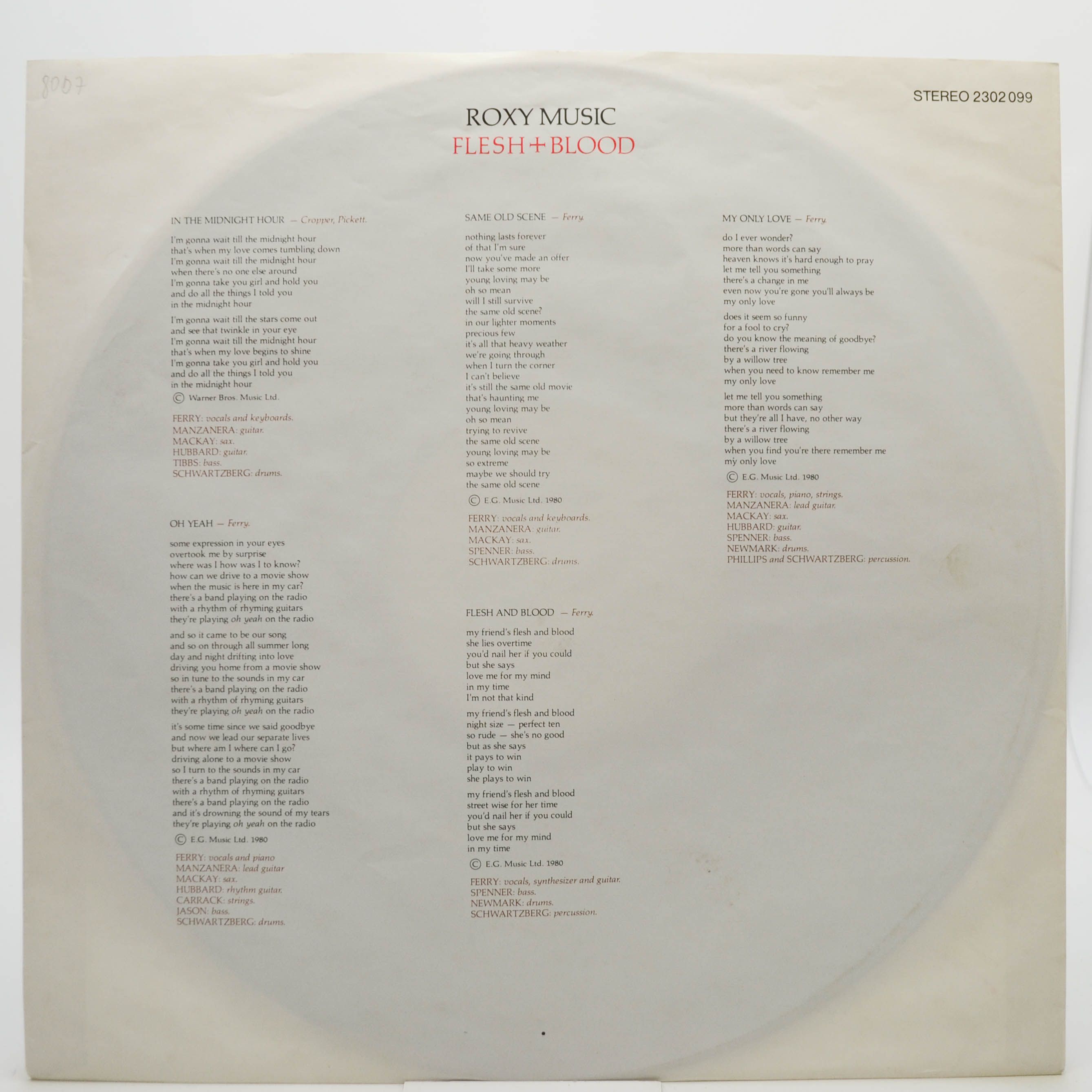 Roxy Music — Flesh + Blood, 1980