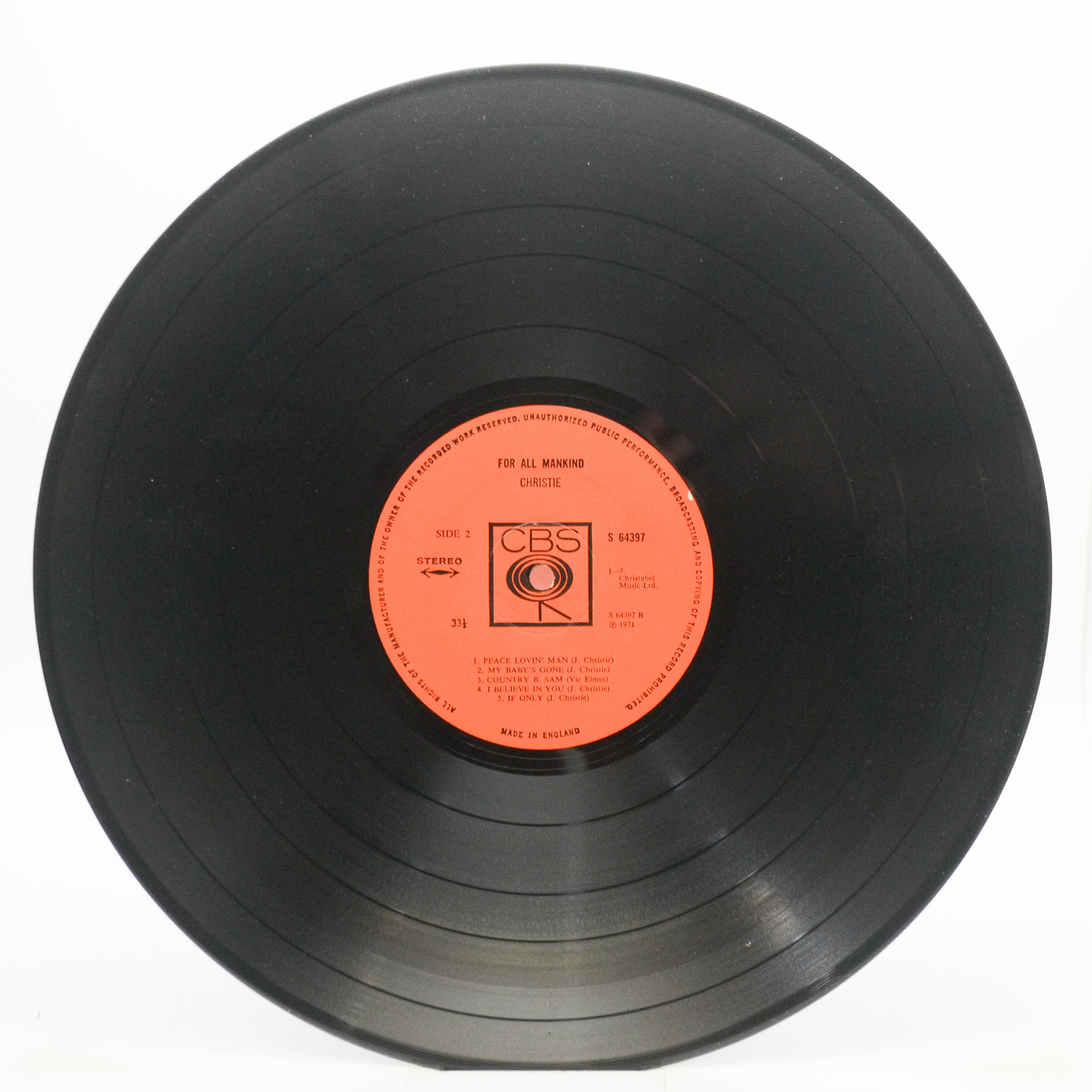 Christie — For All Mankind (1-st, UK), 1971