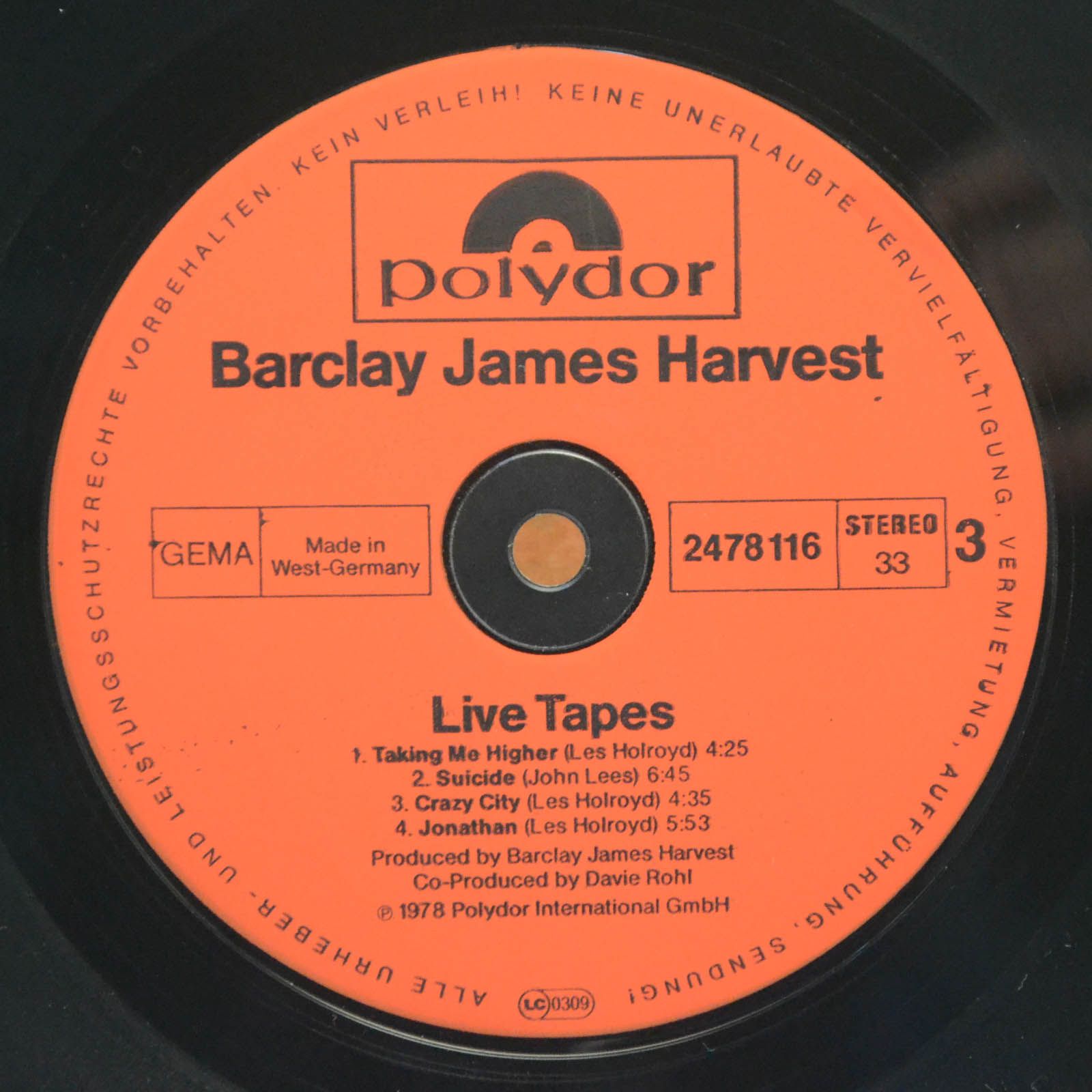 Barclay James Harvest — Live Tapes (2LP), 1978