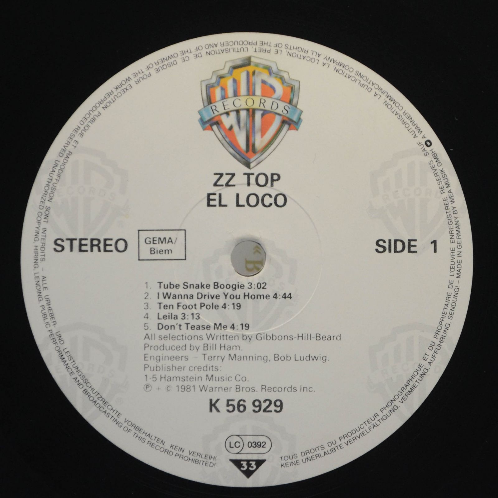 ZZ Top — El Loco, 1981