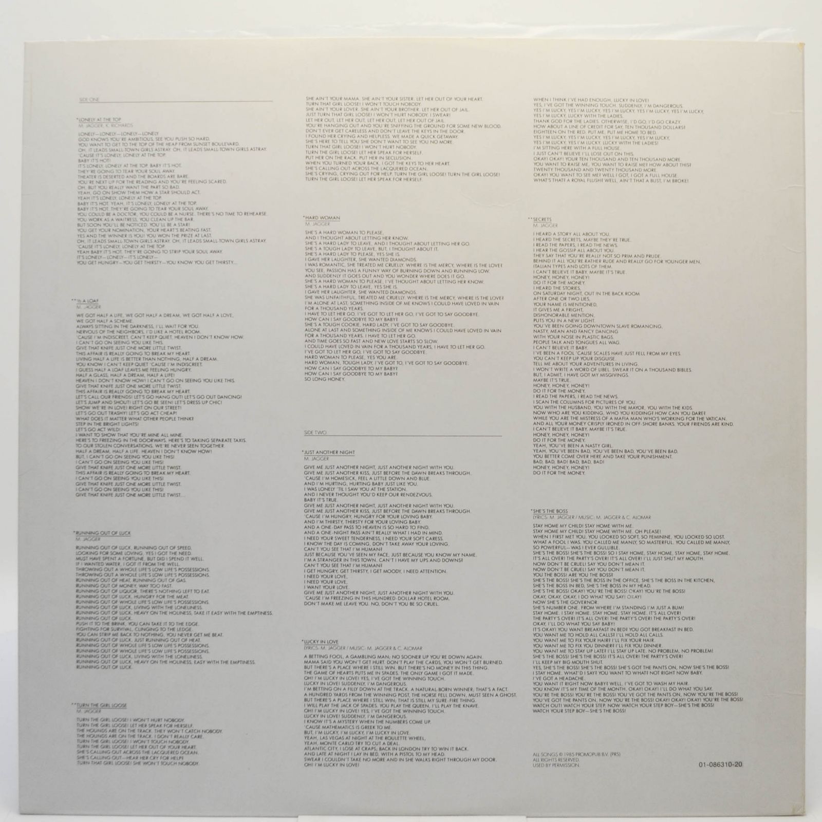 Mick Jagger — She's The Boss, 1985