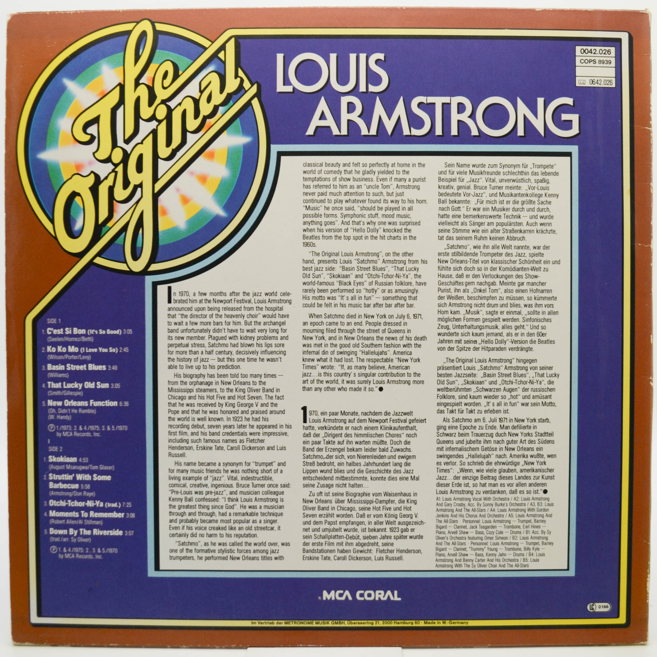 Louis Armstrong — The Original Louis Armstrong, 1978