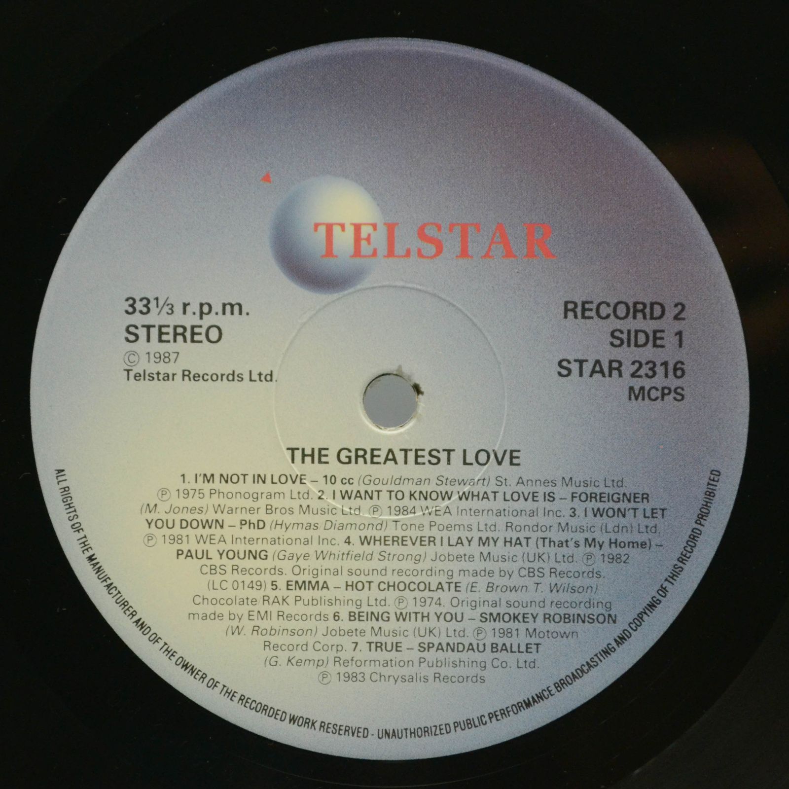 Various — The Greatest Love (2LP), 1988