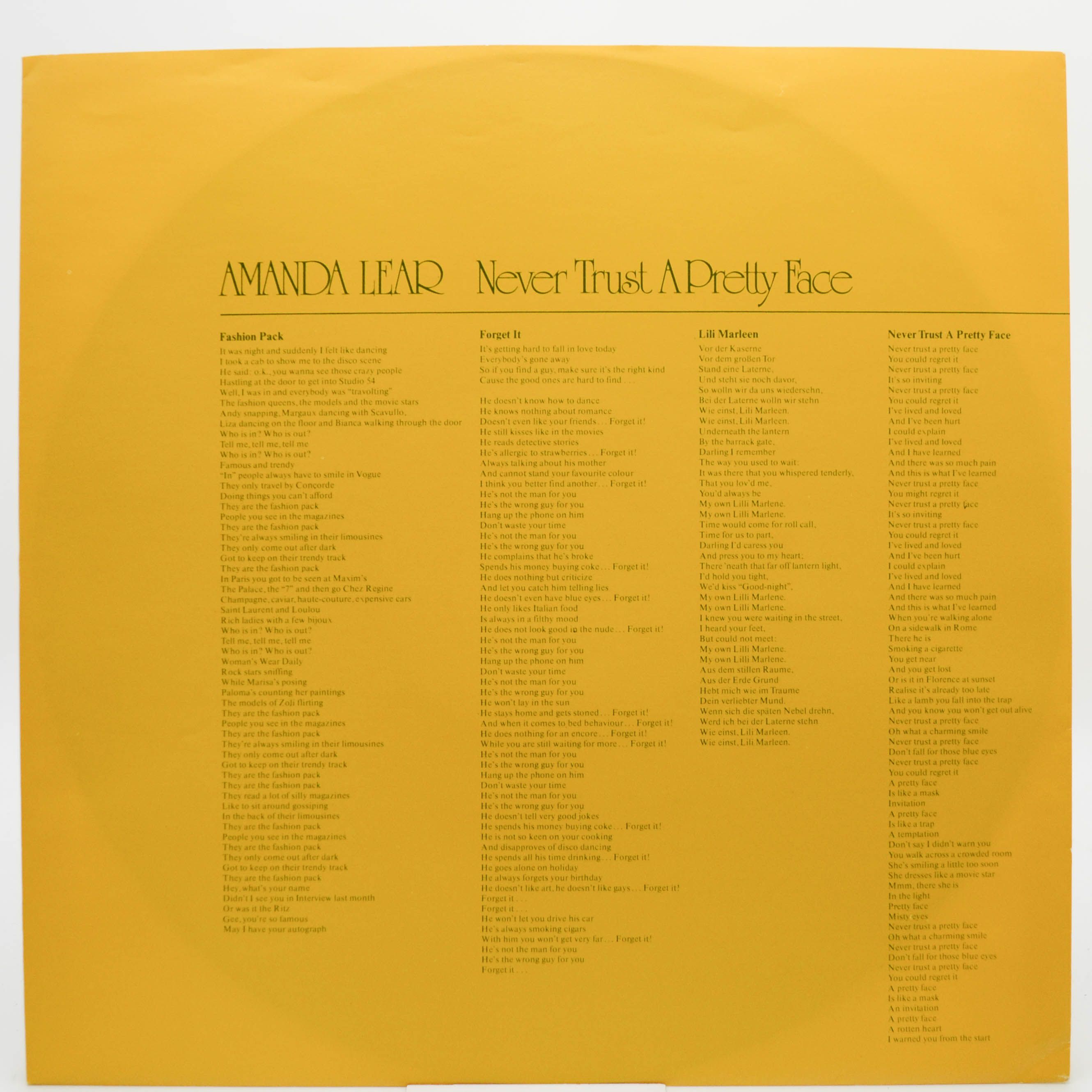 Amanda Lear — Never Trust A Pretty Face, 1979