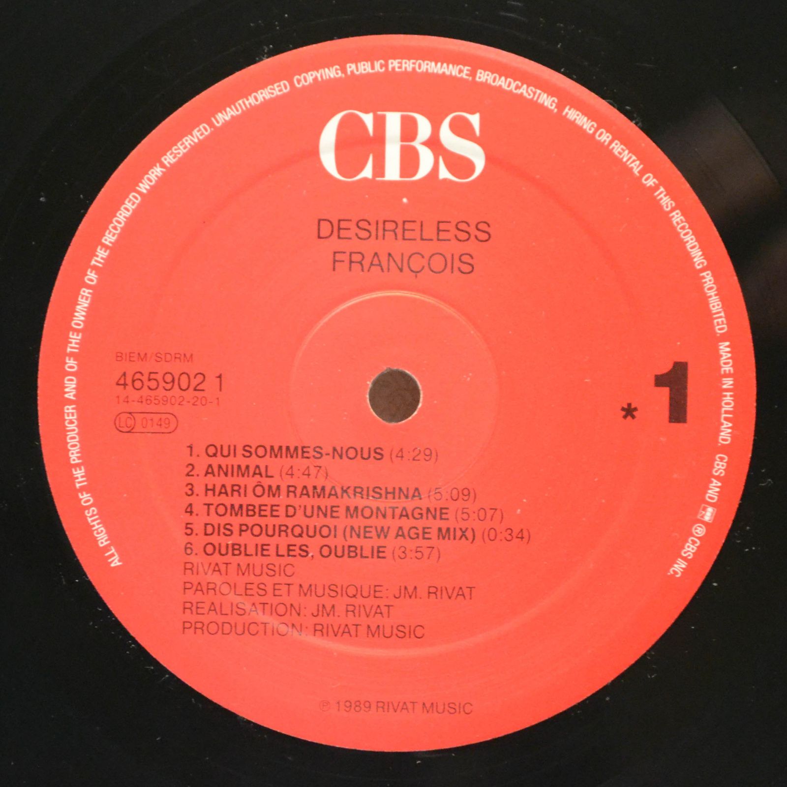 Desireless — François, 1989