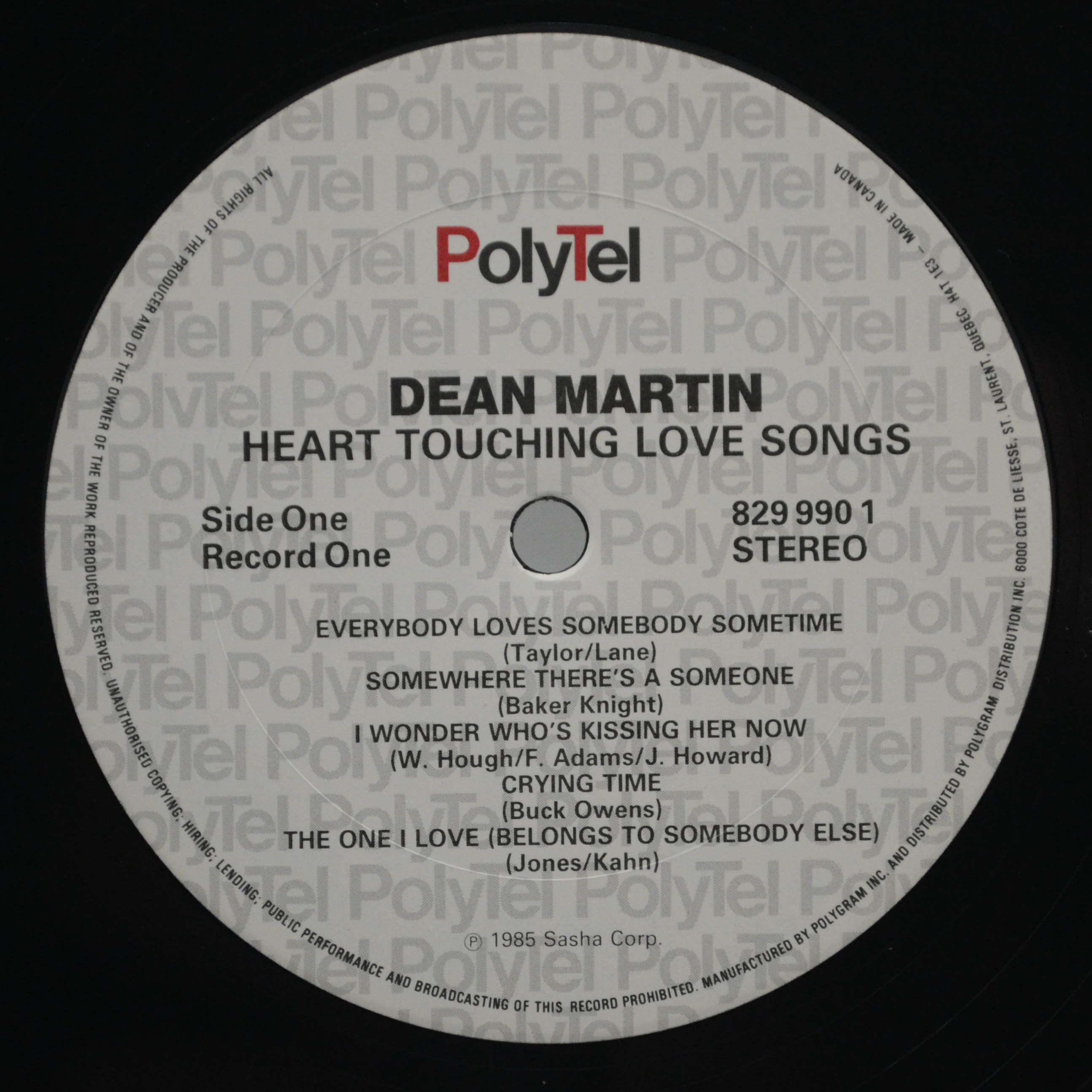 Dean Martin — Heart-Touching Treasury (2LP), 1986