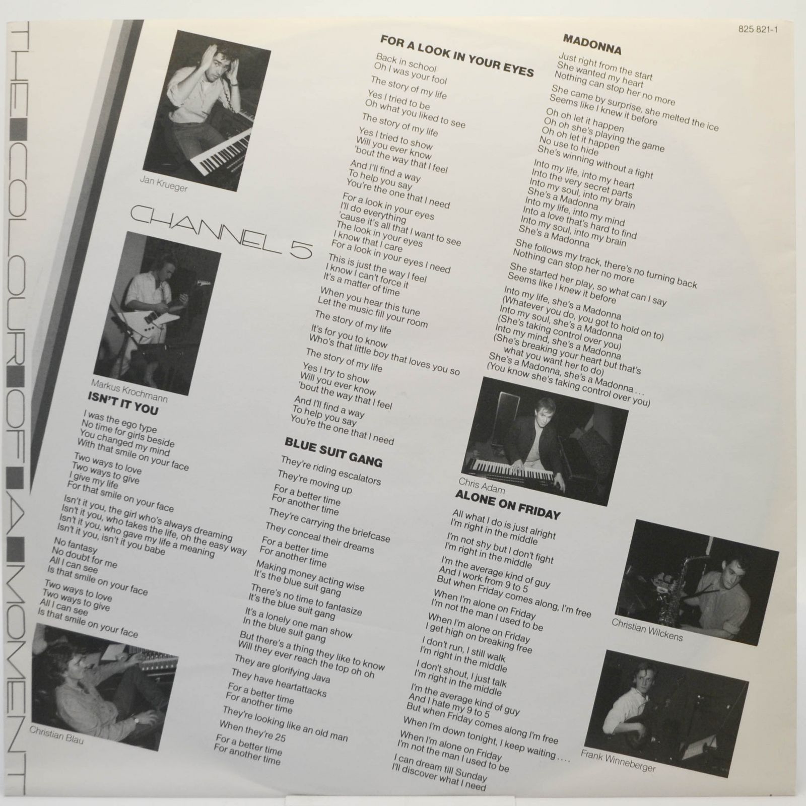 Channel 5 — The Colour Of A Moment, 1985