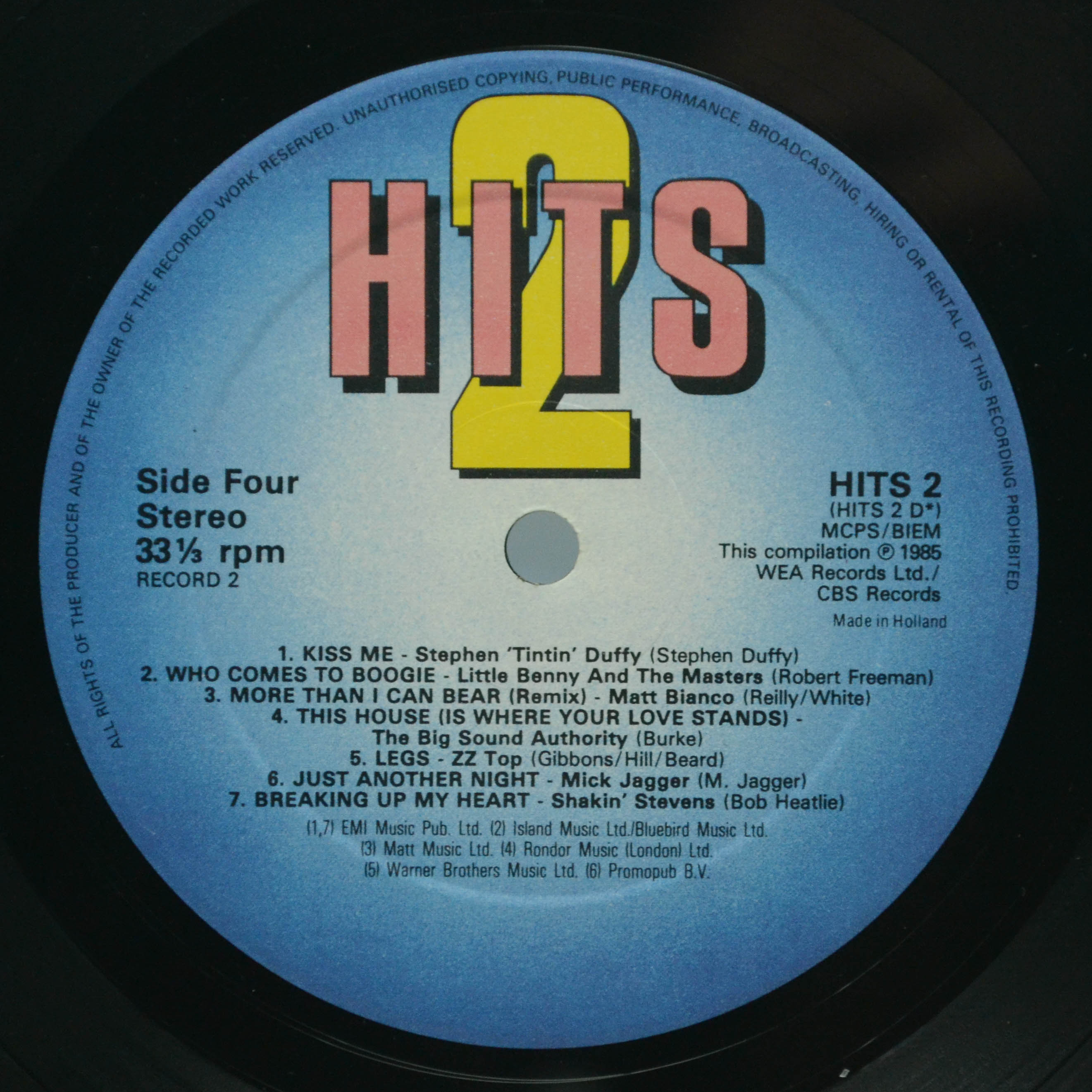 Various — Hits 2 - The Album (2LP), 1985