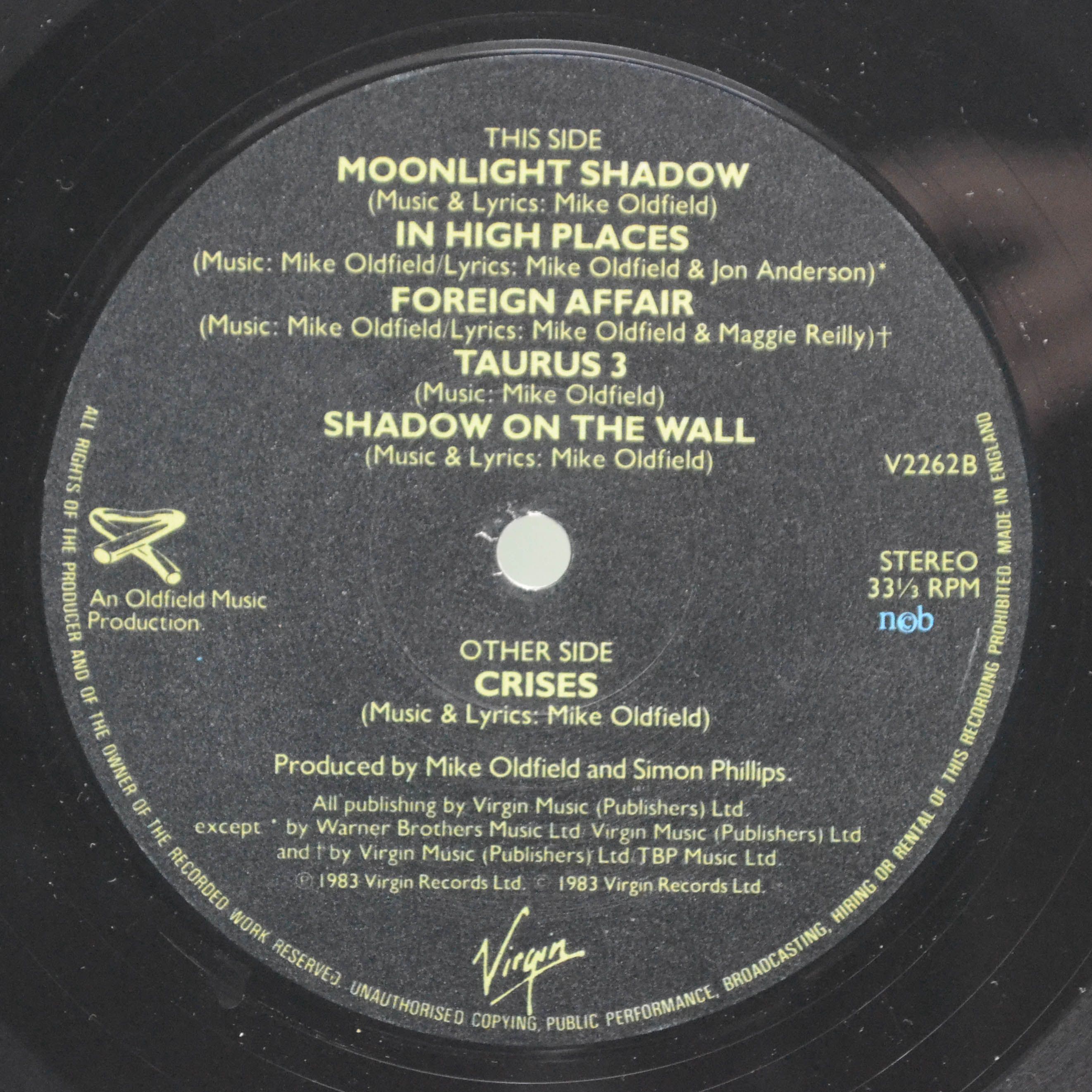 Mike Oldfield — Crises (1-st, UK), 1983