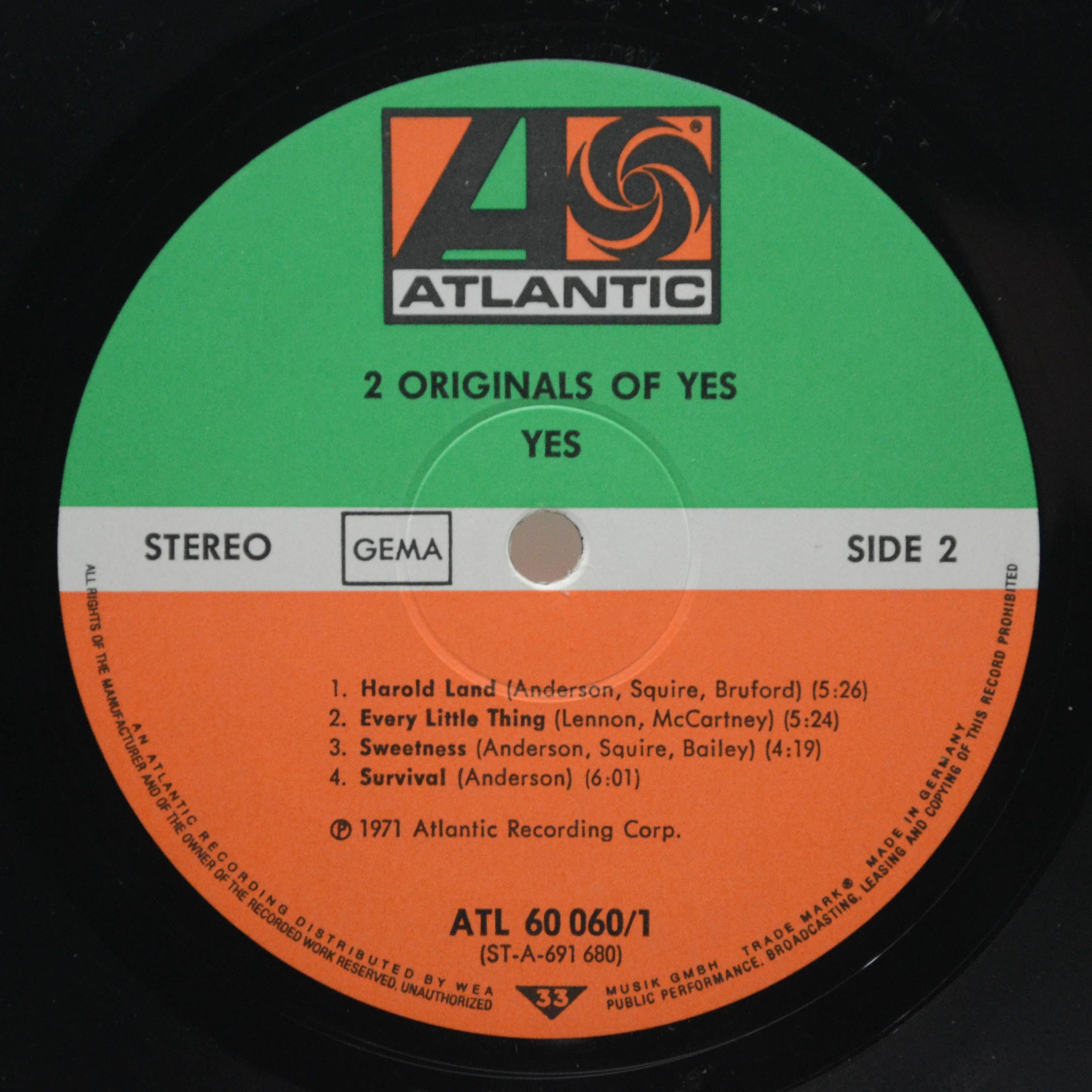 Yes — 2 Originals Of Yes (2LP), 1973