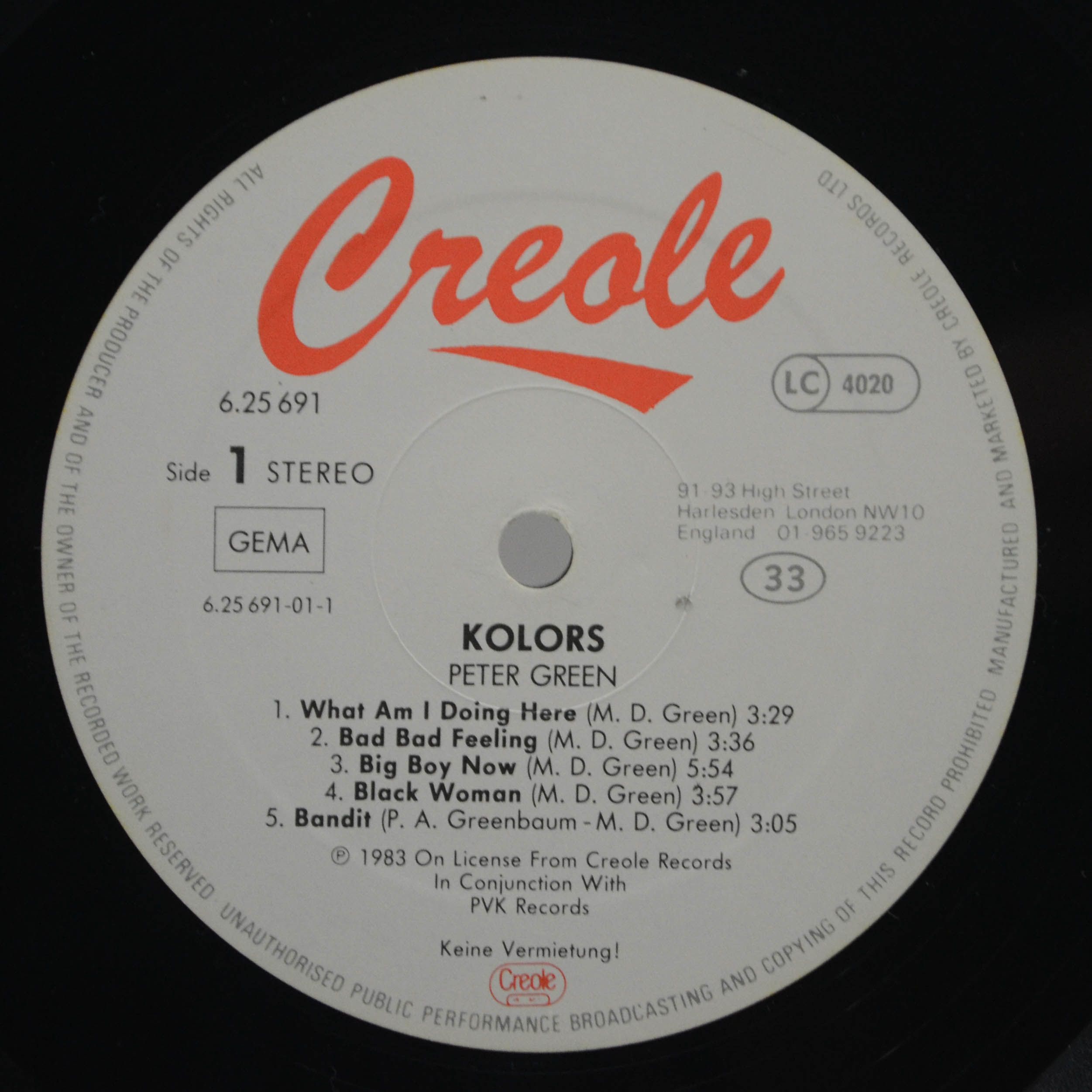 Peter Green — Kolors, 1983